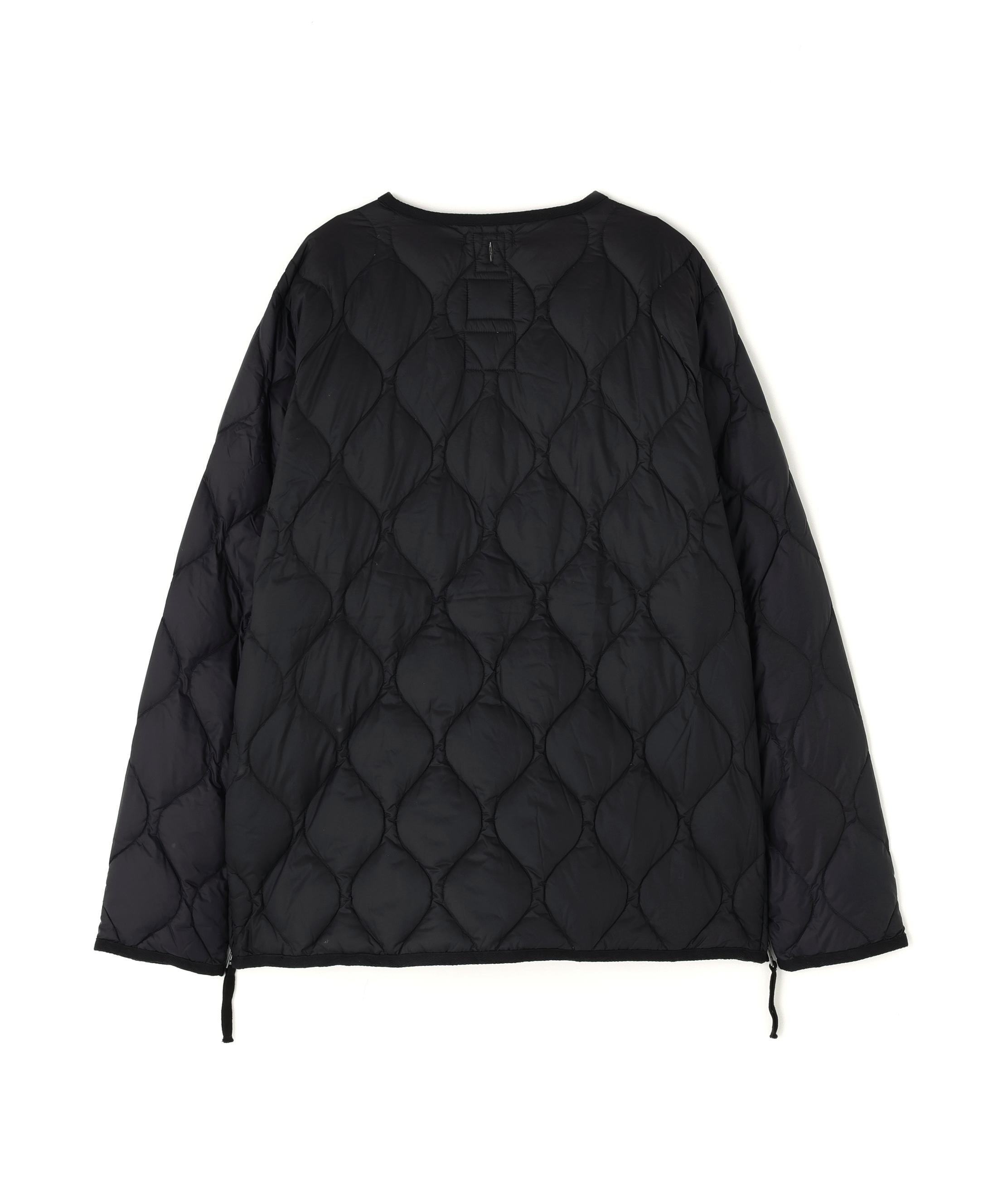 TAION/タイオン/MILITARY W-ZIP VNECK DOWN JACKET-SOFT SHELL ブラック