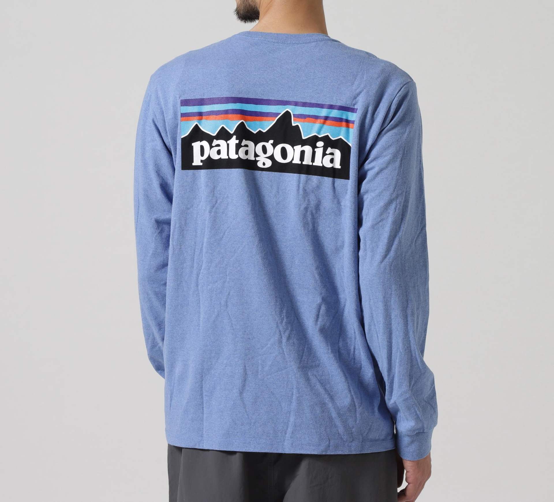 Patagonia/パタゴニア メンズ・ロングスリーブ・P-6ロゴ・レスポンシビリティー ブルー