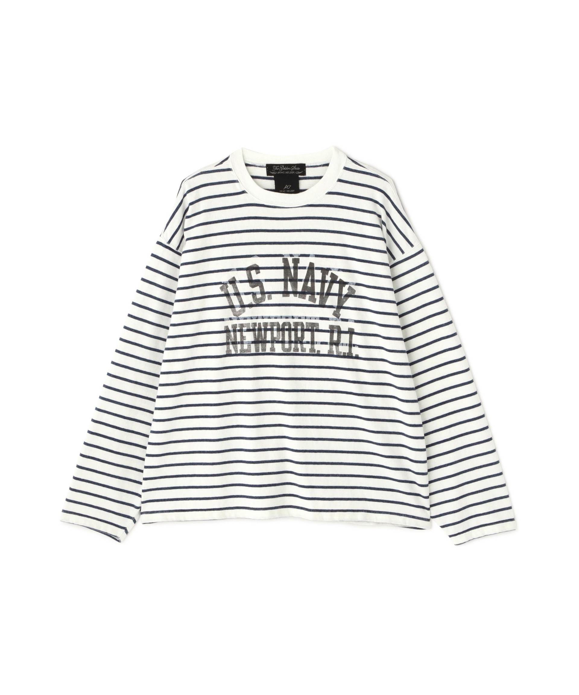 REMI RELIEF INDIGO Striped Long T-shirt