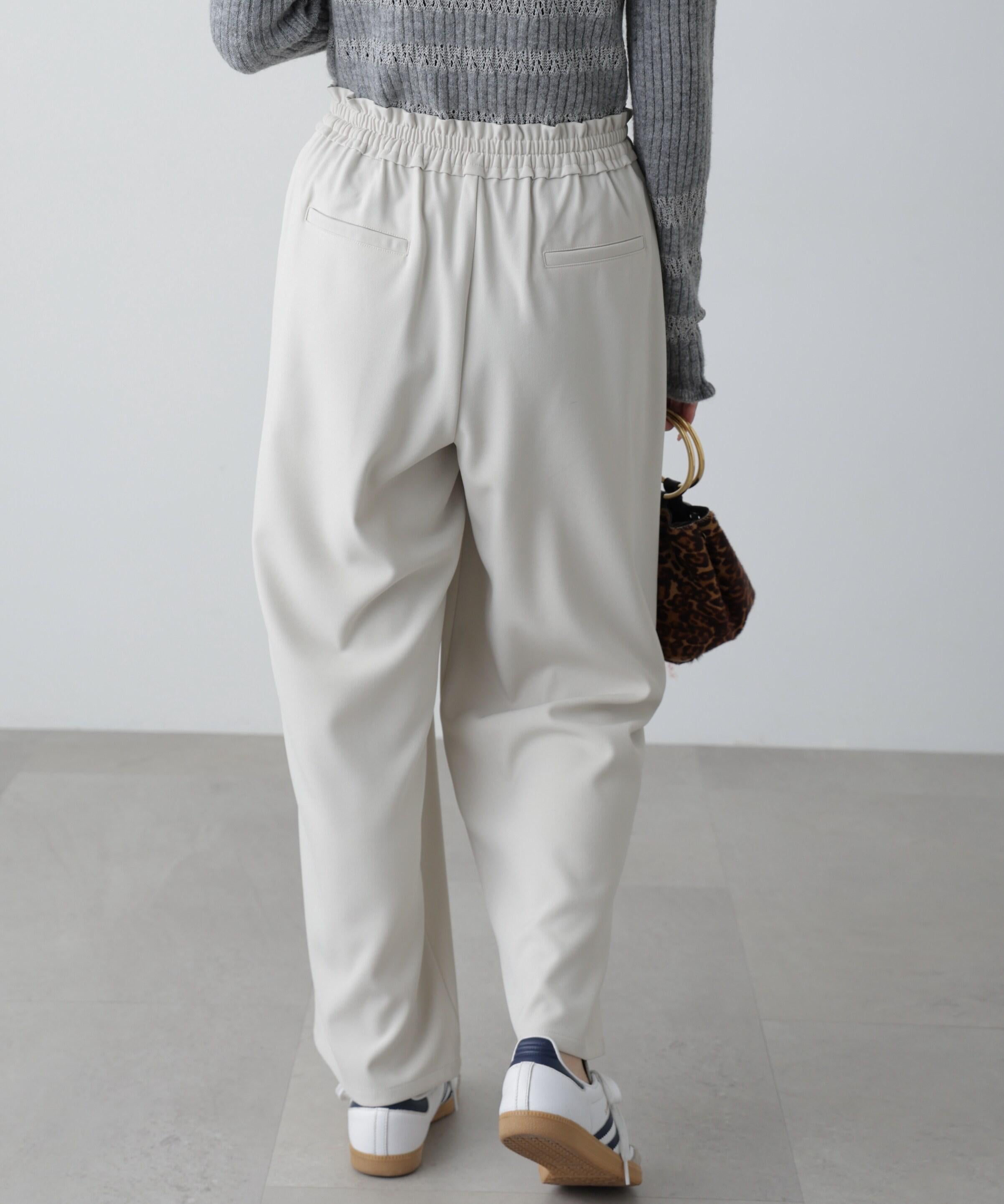 ウエストフリルイージーパンツ オフホワイト