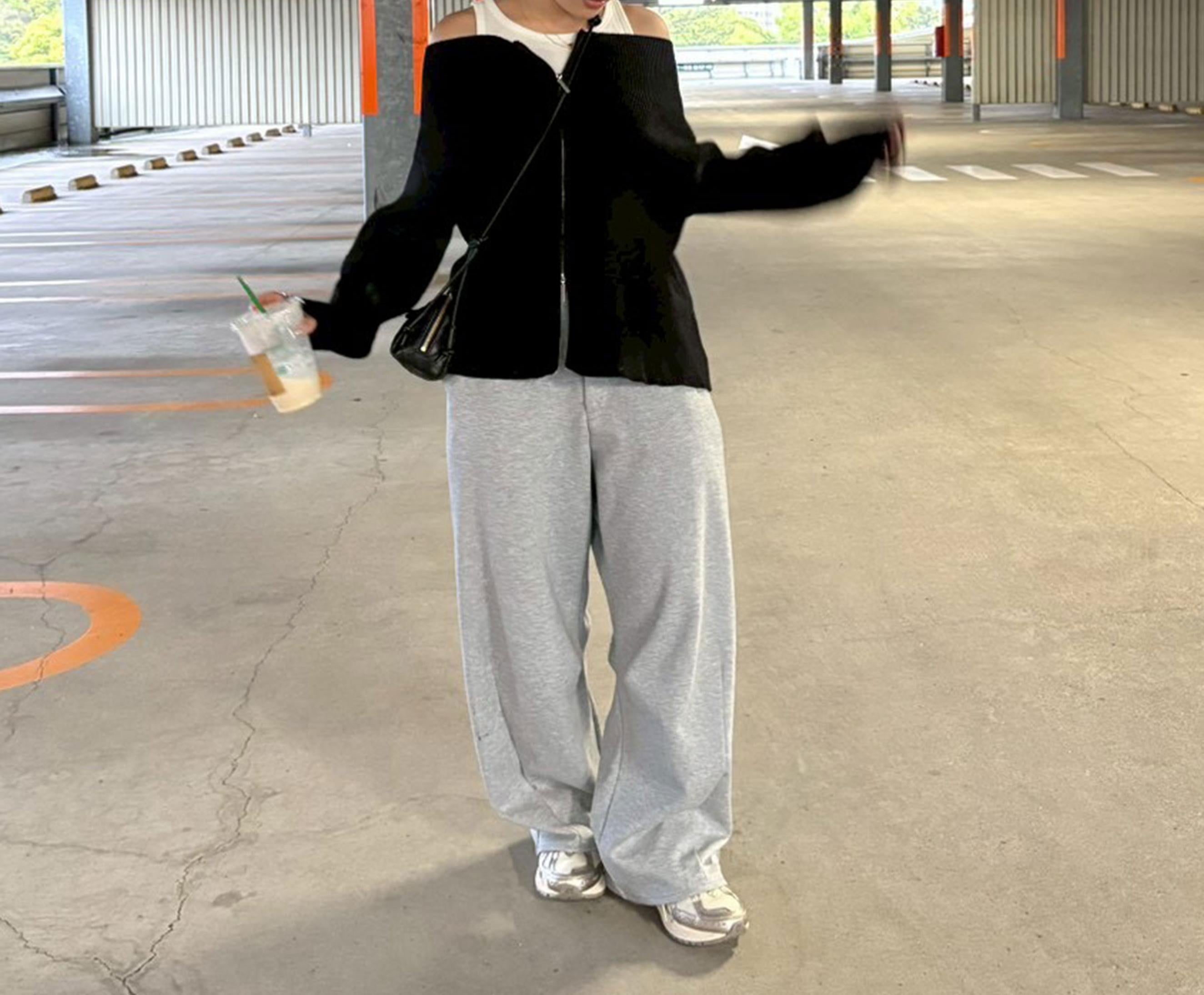 ウエストアジャストカーブパンツ〈MFM〉 杢グレー1