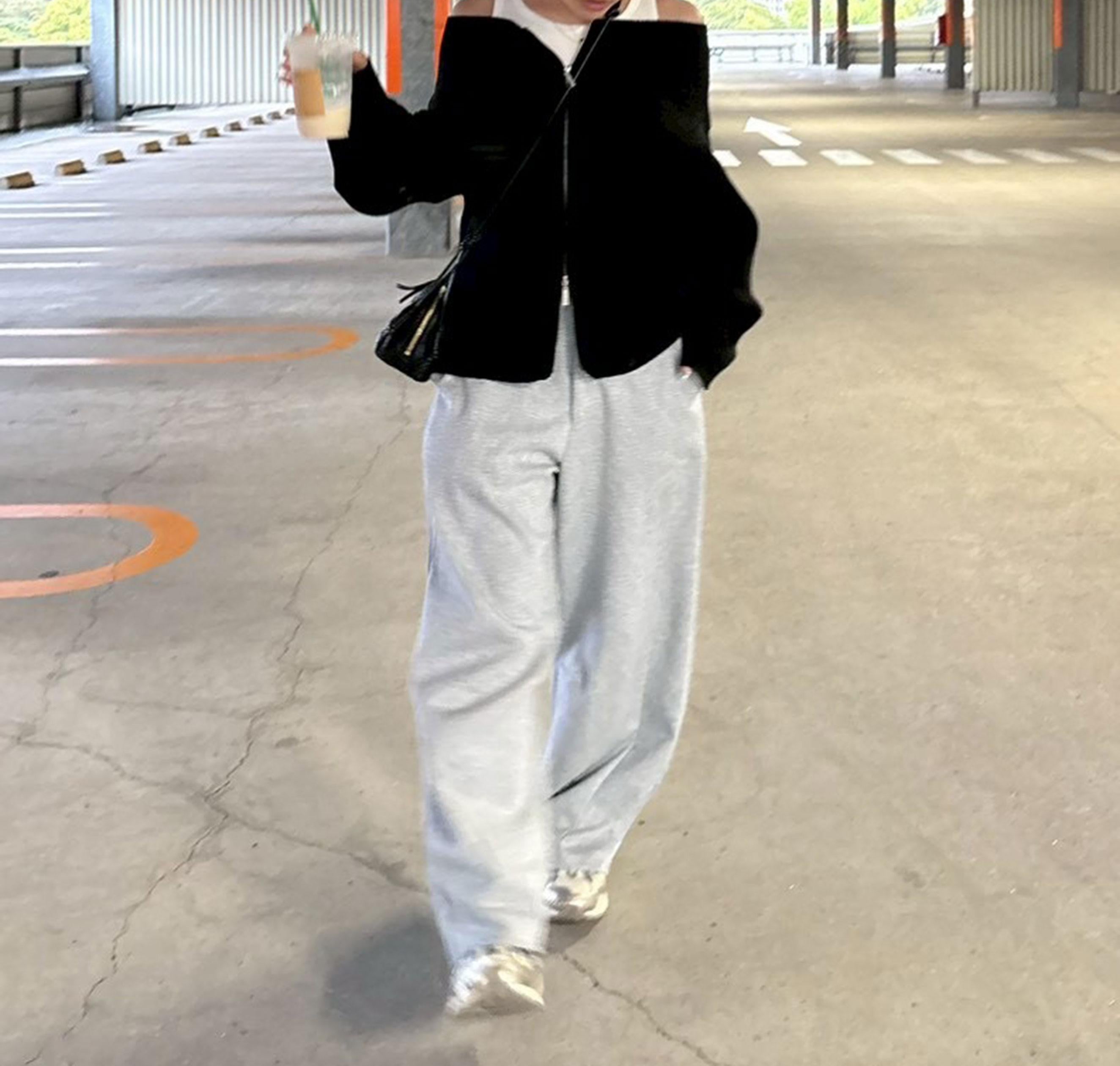 ウエストアジャストカーブパンツ〈MFM〉 杢グレー1
