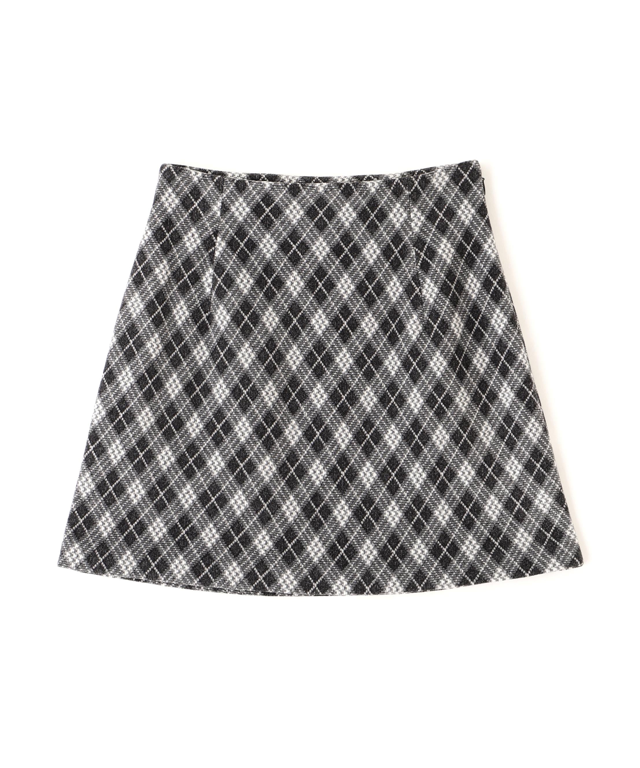 バイアスチェックミニスカート グレーチェック1