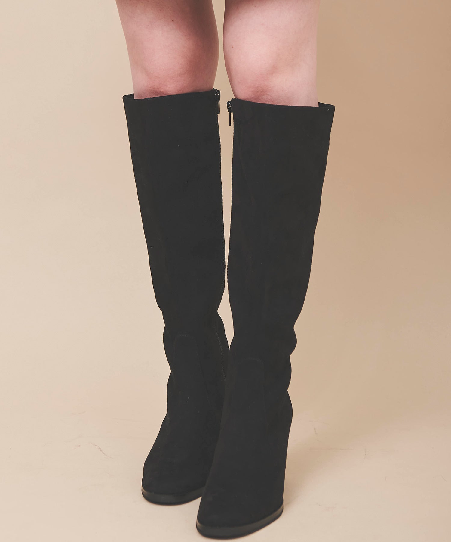 トランテアン ソン ドゥ モード 31 Sons de mode フェイクスウェードロングブーツ (クロ) BLACK