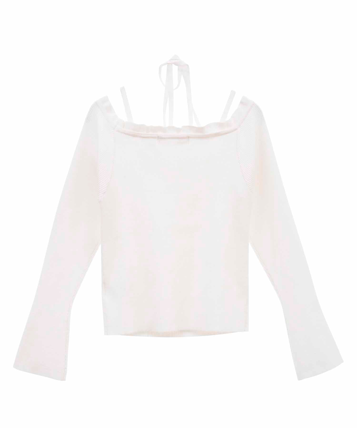 トランテアン ソン ドゥ モード 31 Sons de mode フリルネックチョーカーリブニット (ブラック) BLACK