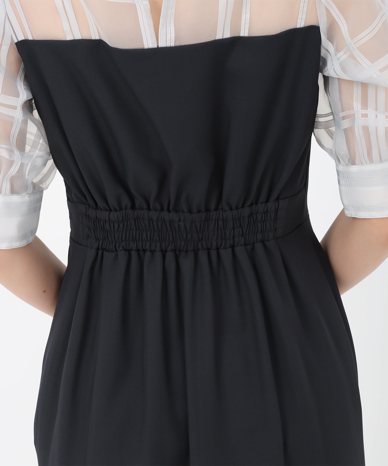 トランテアン ソン ドゥ モード 31 Sons de mode 2025春夏新作 シアーストライプフリルワンピース (NAVY) NAVY