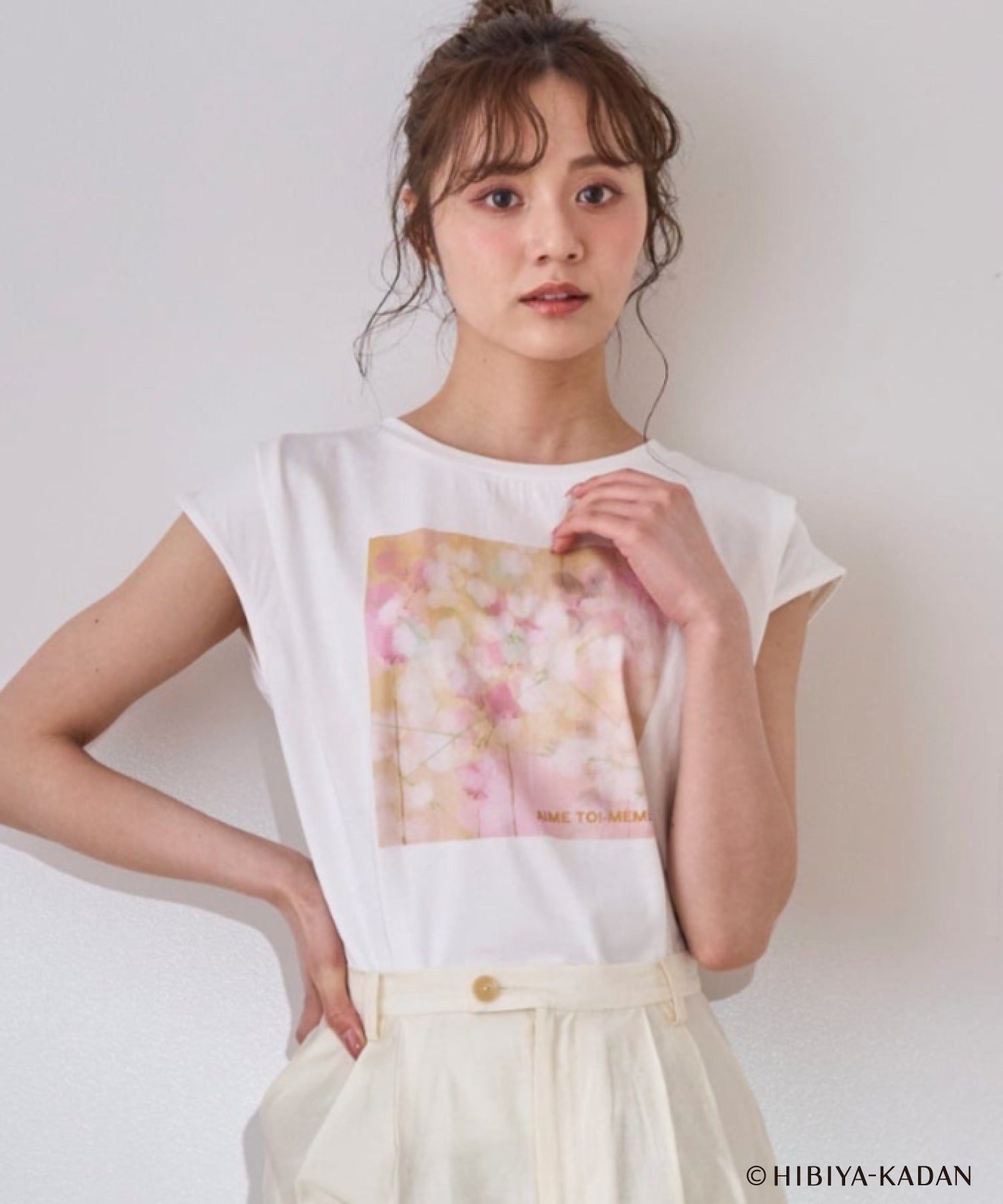 トランテアン ソン ドゥ モード 31 Sons de mode 2025春夏新作 【HIBIYA-KADANコラボ】フラワープリントノースリTEE (OFF-WHITE) OFF-WHITE