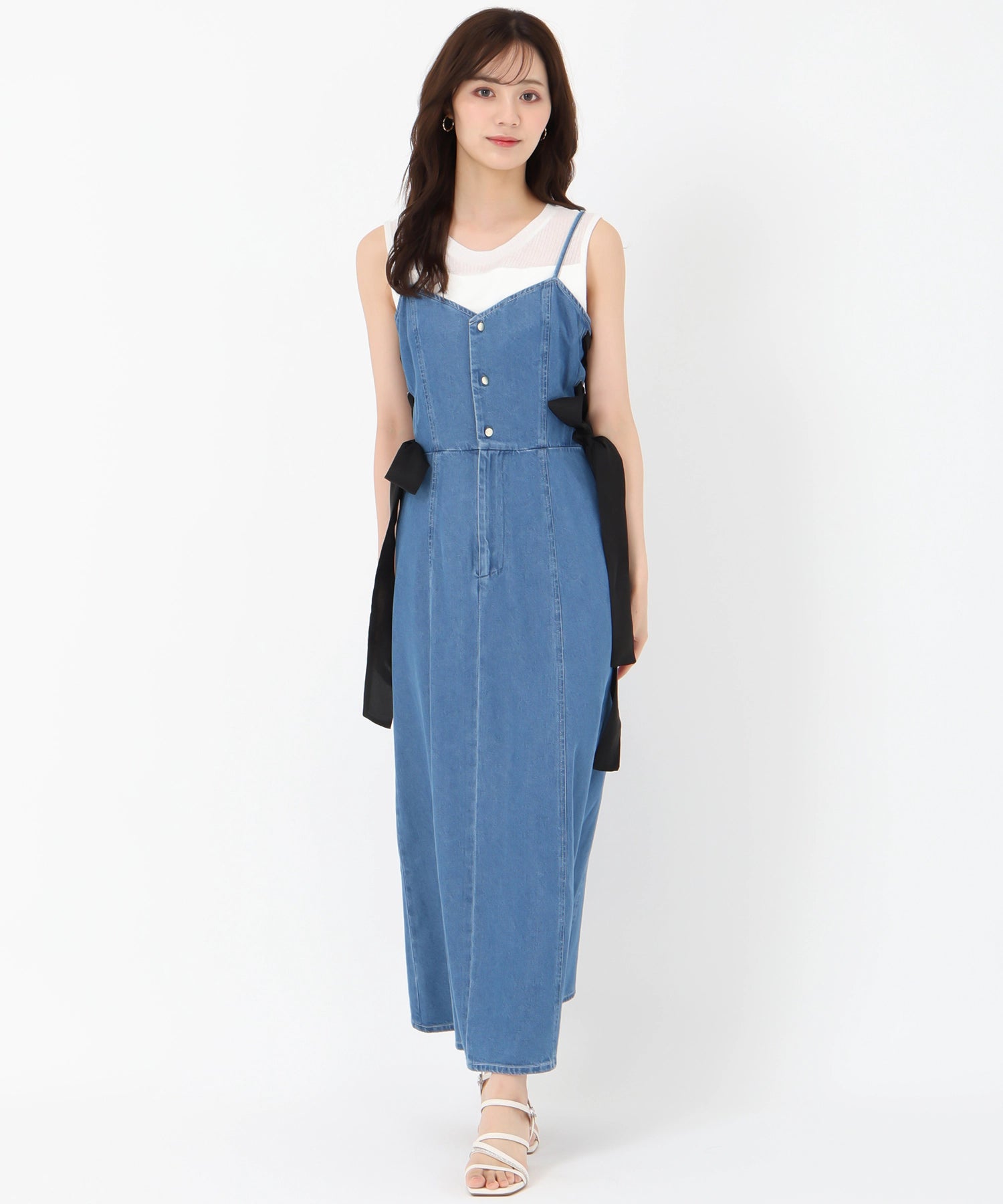 トランテアン ソン ドゥ モード 31 Sons de mode 2025春夏新作 サイドレースアップデニムジャンスカ (SAXE) SAXE