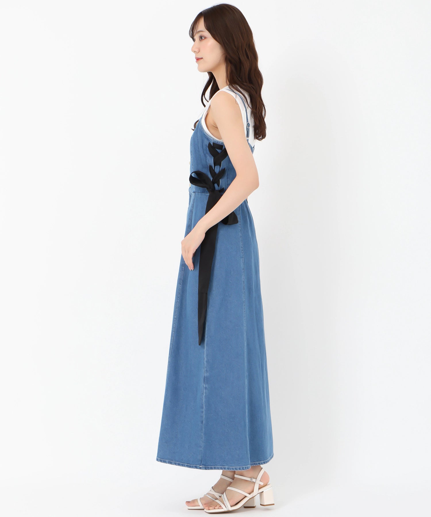 トランテアン ソン ドゥ モード 31 Sons de mode 2025春夏新作 サイドレースアップデニムジャンスカ (SAXE) SAXE