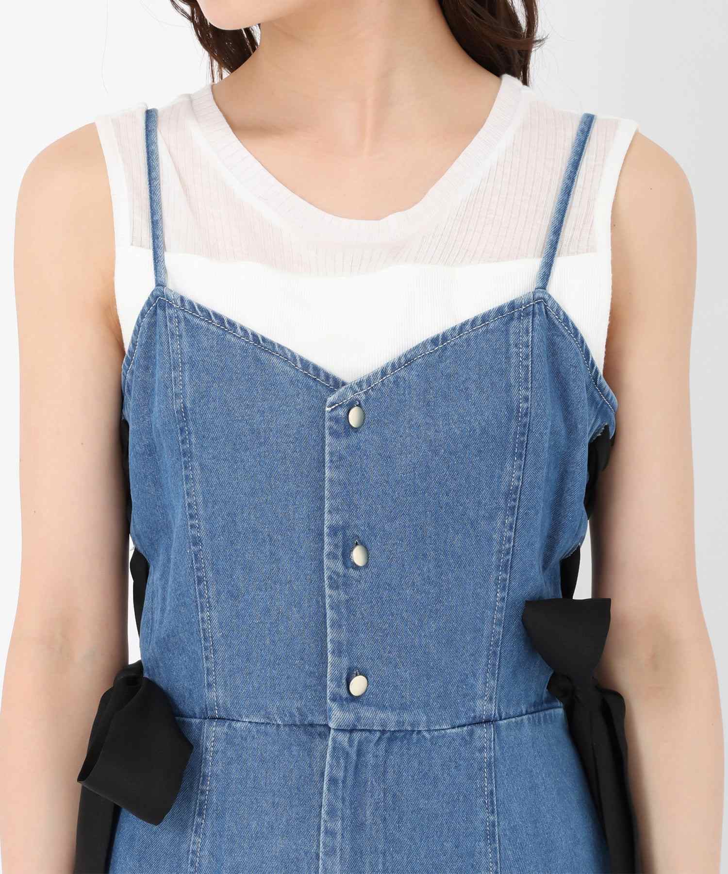 トランテアン ソン ドゥ モード 31 Sons de mode 2025春夏新作 サイドレースアップデニムジャンスカ (SAXE) SAXE