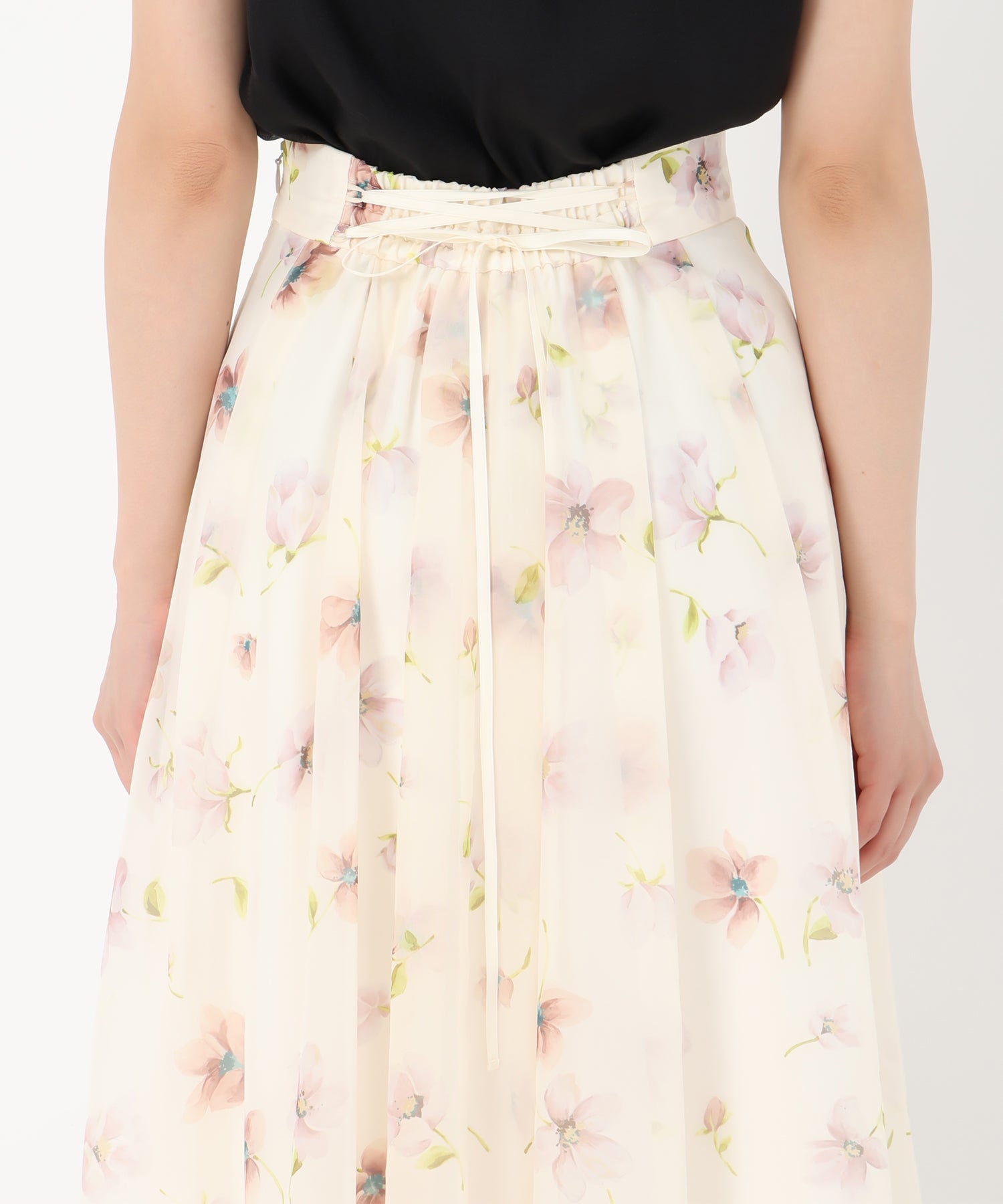 トランテアン ソン ドゥ モード 31 Sons de mode 2025春夏新作 花柄シアーフレアースカート (BEIGE) BEIGE