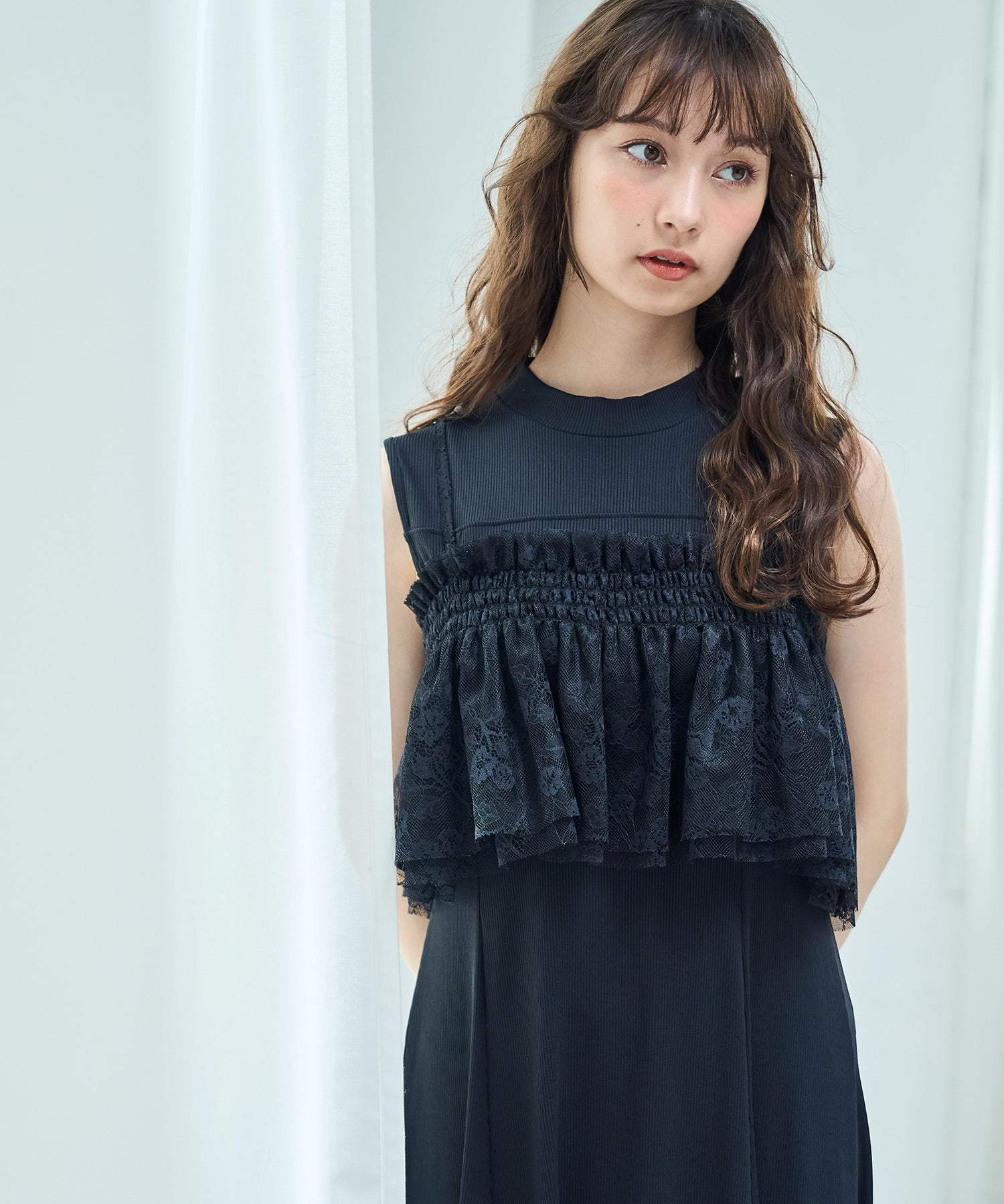 トランテアン ソン ドゥ モード 31 Sons de mode 2025春夏新作 レースビスチェセットカットワンピース (BLACK) BLACK