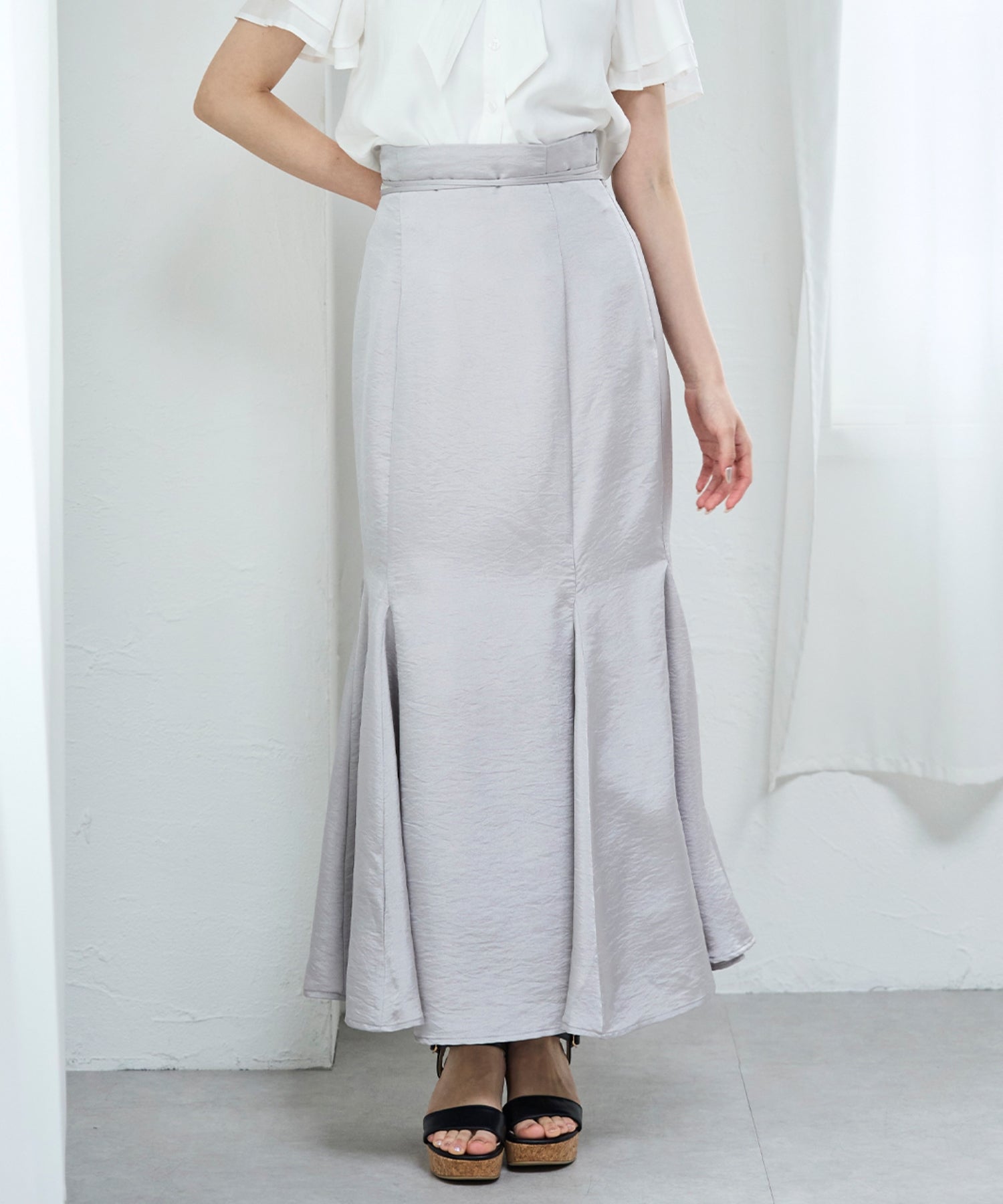 トランテアン ソン ドゥ モード 31 Sons de mode 2025春夏新作 シャイニーマーメイドスカート (GREEN) GREEN