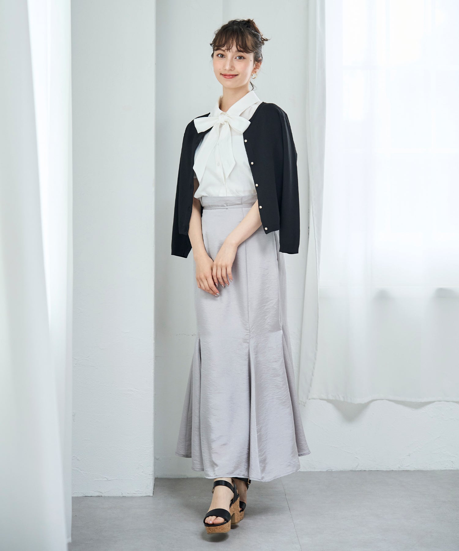 トランテアン ソン ドゥ モード 31 Sons de mode 2025春夏新作 シャイニーマーメイドスカート (GREEN) GREEN