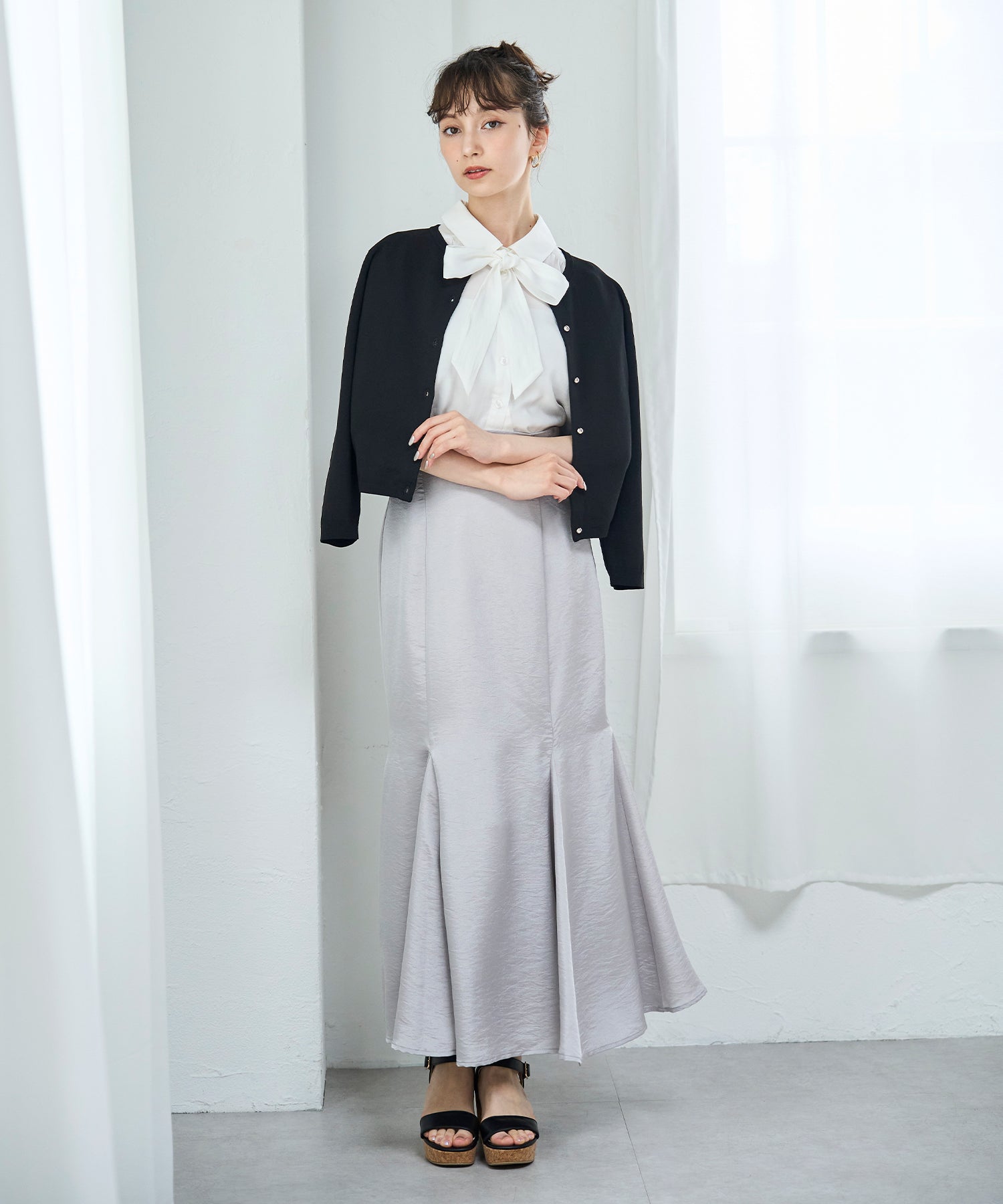 トランテアン ソン ドゥ モード 31 Sons de mode 2025春夏新作 シャイニーマーメイドスカート (GREEN) GREEN