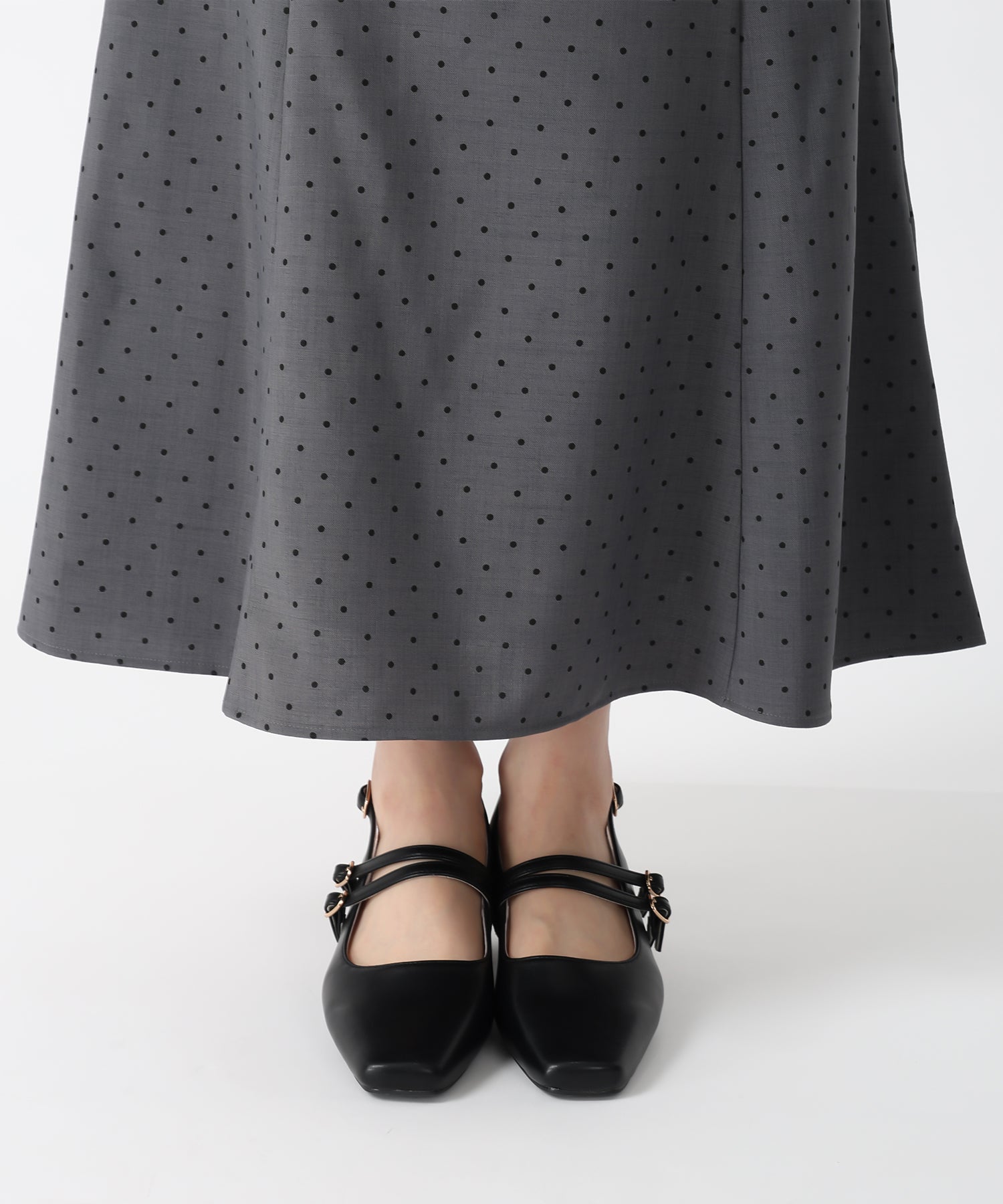 トランテアン ソン ドゥ モード 31 Sons de mode 2025秋冬新作 アソート柄ベルト付マーメイドスカート (GREY) GREY