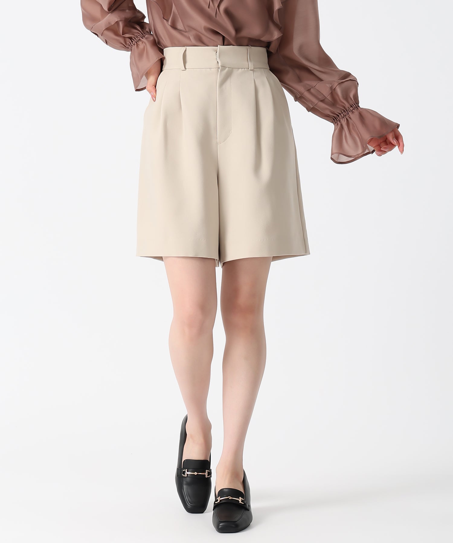 トランテアン ソン ドゥ モード 31 Sons de mode 2025秋冬新作 ベルト付ショートパンツ (BEIGE) BEIGE