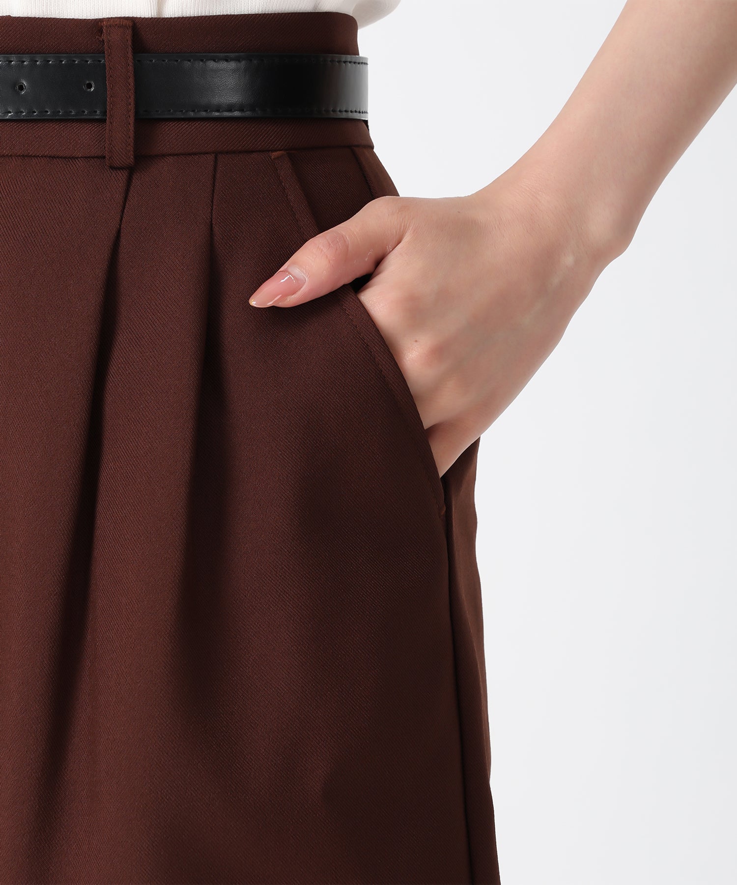 トランテアン ソン ドゥ モード 31 Sons de mode 2025秋冬新作 ベルト付ショートパンツ (BEIGE) BEIGE