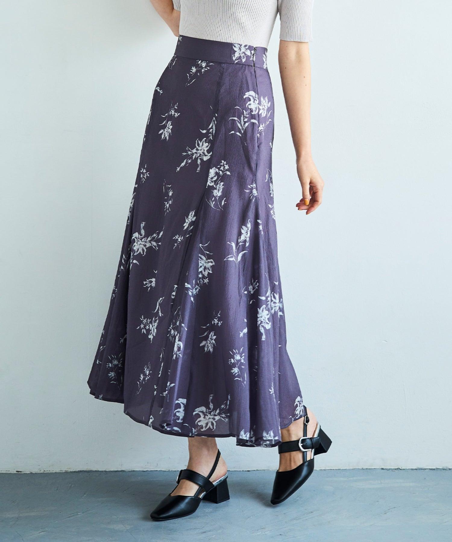 トランテアン ソン ドゥ モード 31 Sons de mode 2025秋冬新作 フラワー柄シアースカート (CH.GREY) CH.GREY