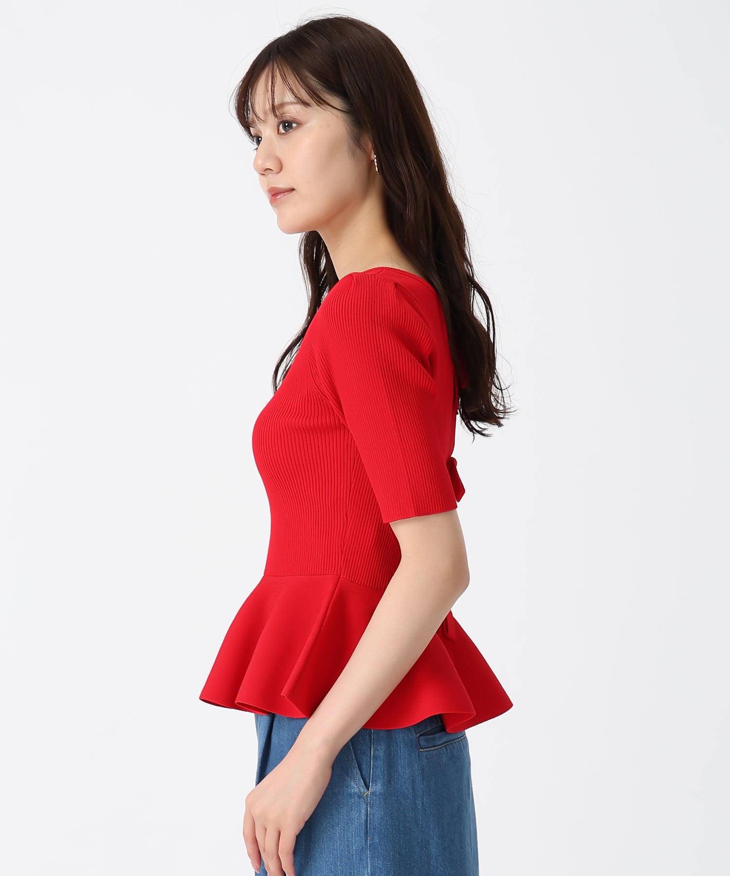 トランテアン ソン ドゥ モード 31 Sons de mode 2025秋冬新作 2WAYペプラムリボンニット (BLACK) BLACK