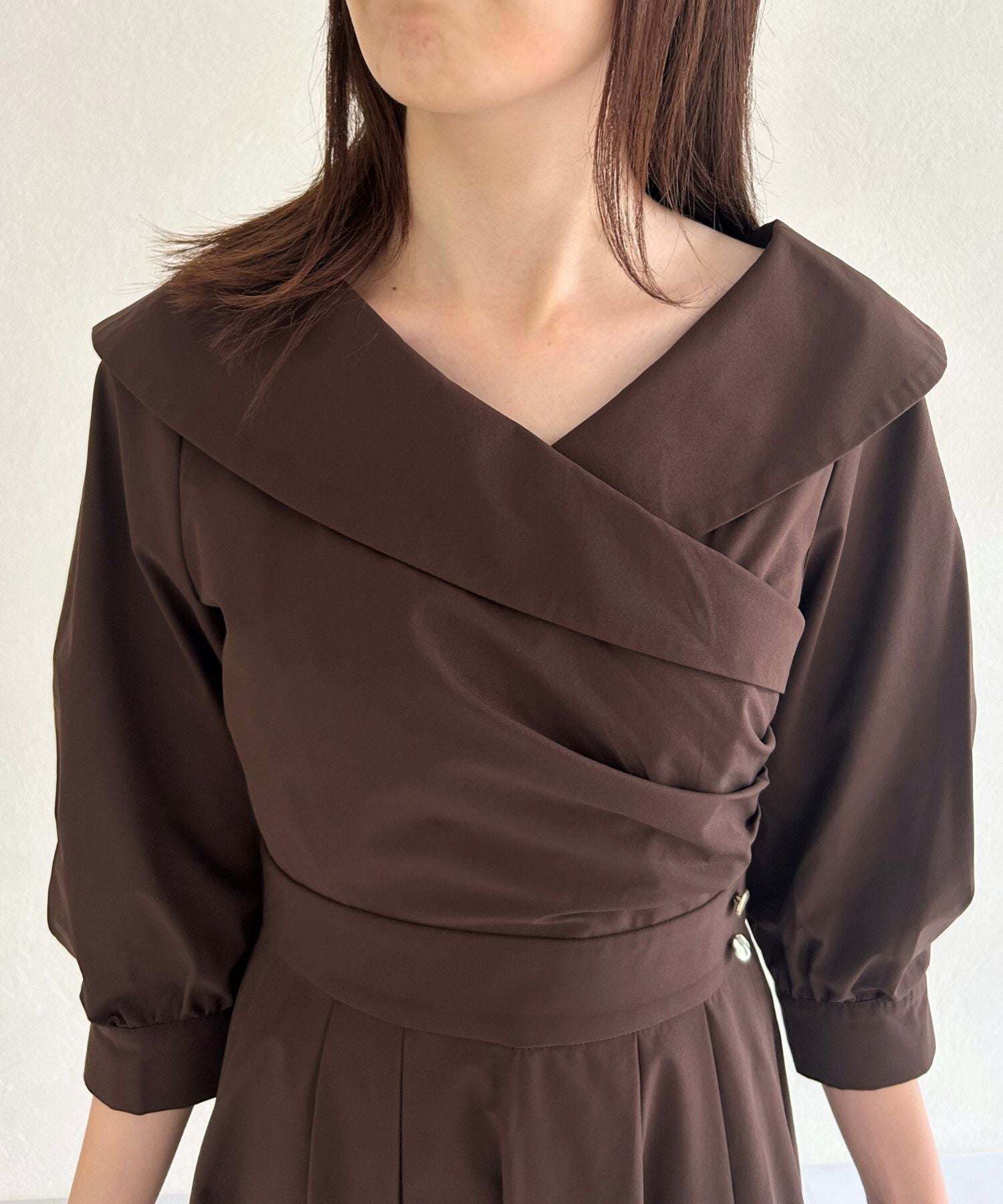 トランテアン ソン ドゥ モード 31 Sons de mode 2025秋冬新作 カシュクールワンピース TT537405 (BROWN) BROWN