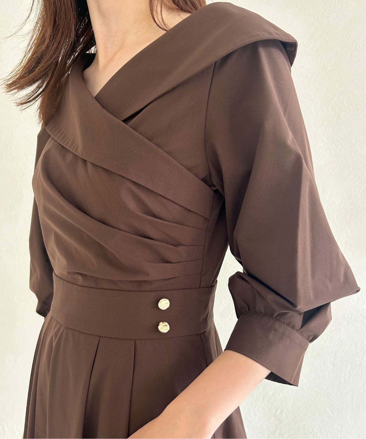 トランテアン ソン ドゥ モード 31 Sons de mode 2025秋冬新作 カシュクールワンピース TT537405 (BROWN) BROWN