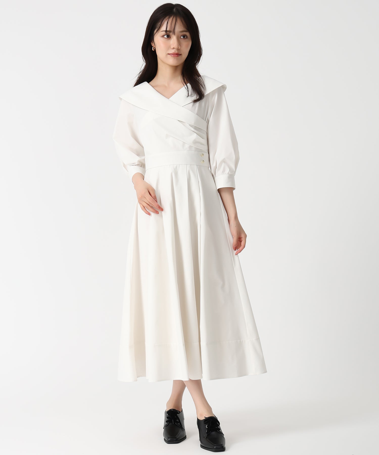 トランテアン ソン ドゥ モード 31 Sons de mode 2025秋冬新作 カシュクールワンピース TT537405 (OFF-WHITE) OFF-WHITE