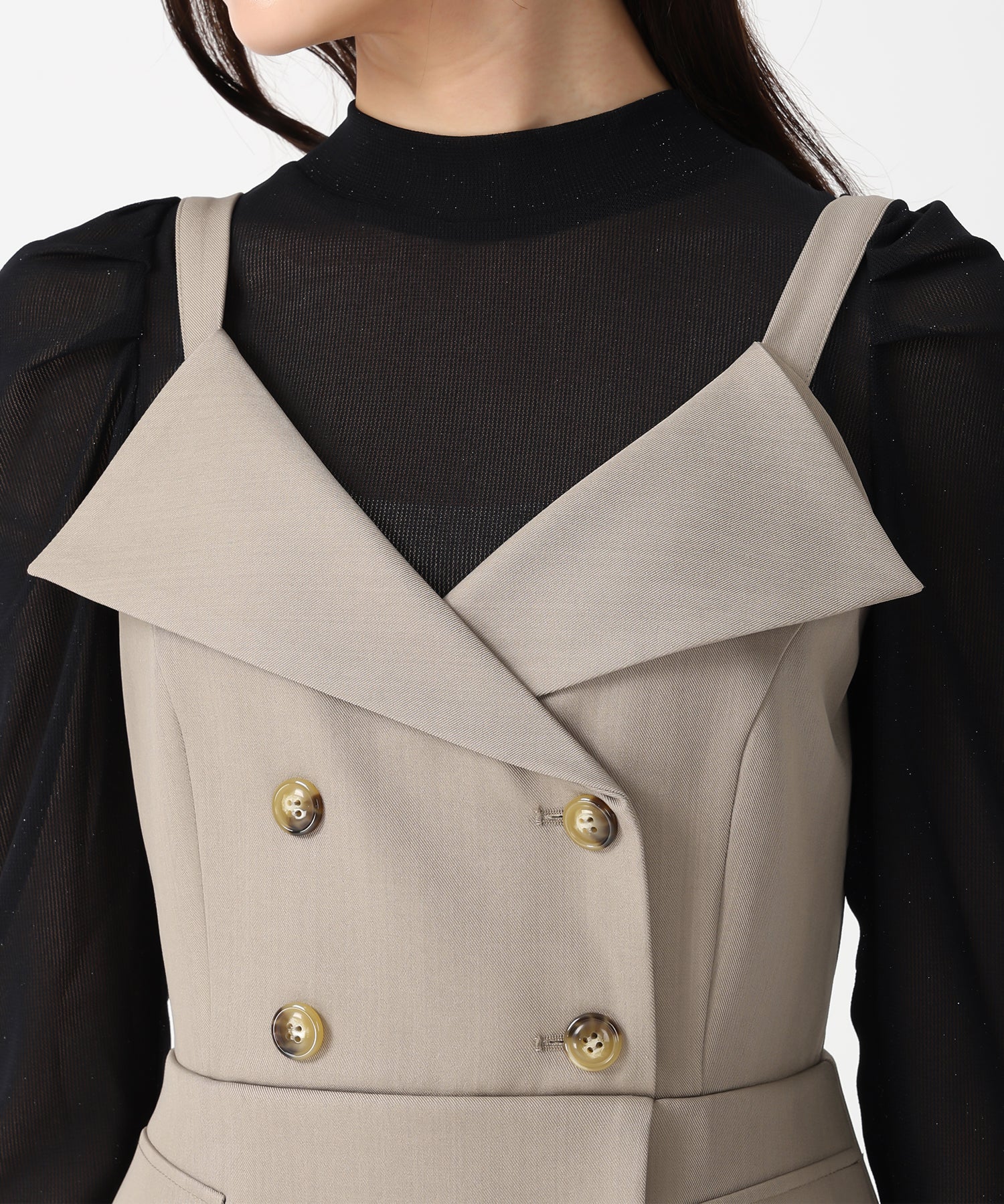 トランテアン ソン ドゥ モード 31 Sons de mode 2025秋冬新作 トレンチ風キャミワンピース TT537408 (BROWN) BROWN