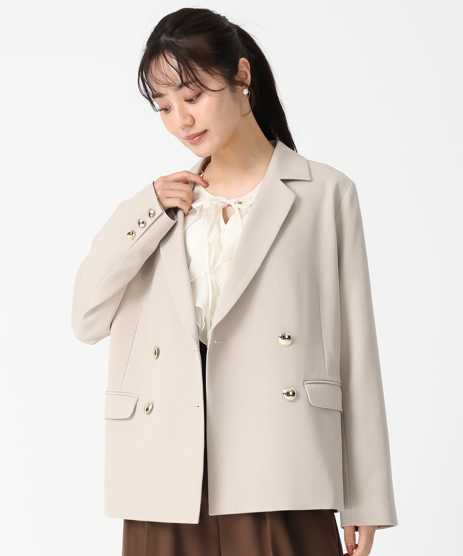 トランテアン ソン ドゥ モード 31 Sons de mode 2025秋冬新作 テーラードジャケット TT538502 (BEIGE) BEIGE