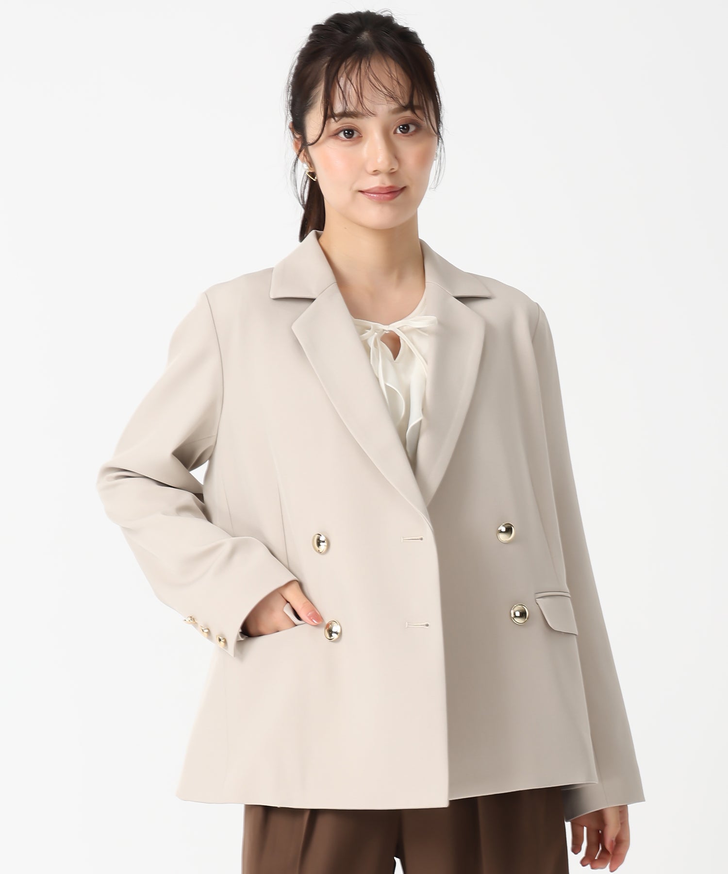 トランテアン ソン ドゥ モード 31 Sons de mode 2025秋冬新作 テーラードジャケット TT538502 (BEIGE) BEIGE