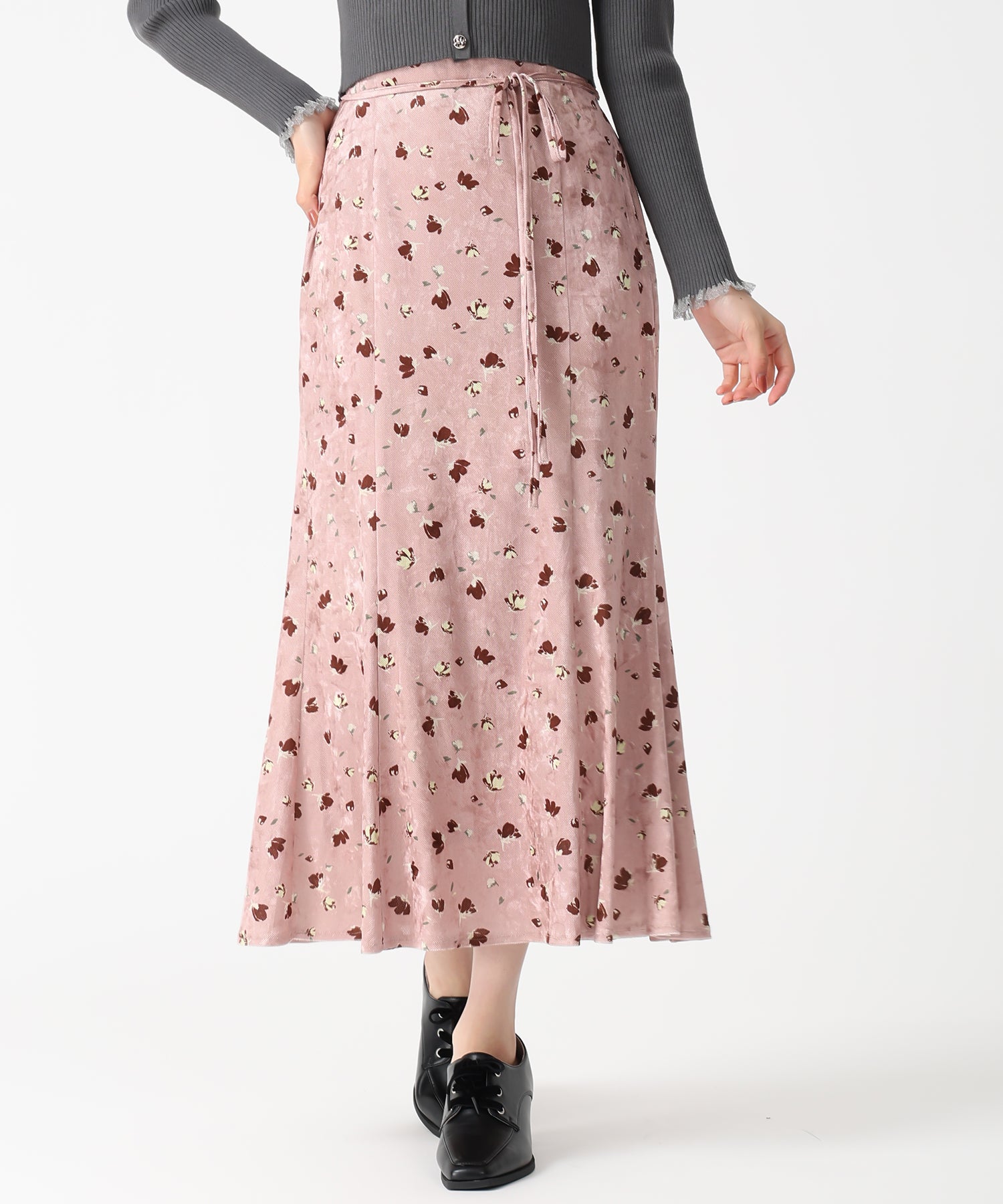 トランテアン ソン ドゥ モード 31 Sons de mode 2025秋冬新作 ベルベットフラワースカート TT537209 (PINK) PINK