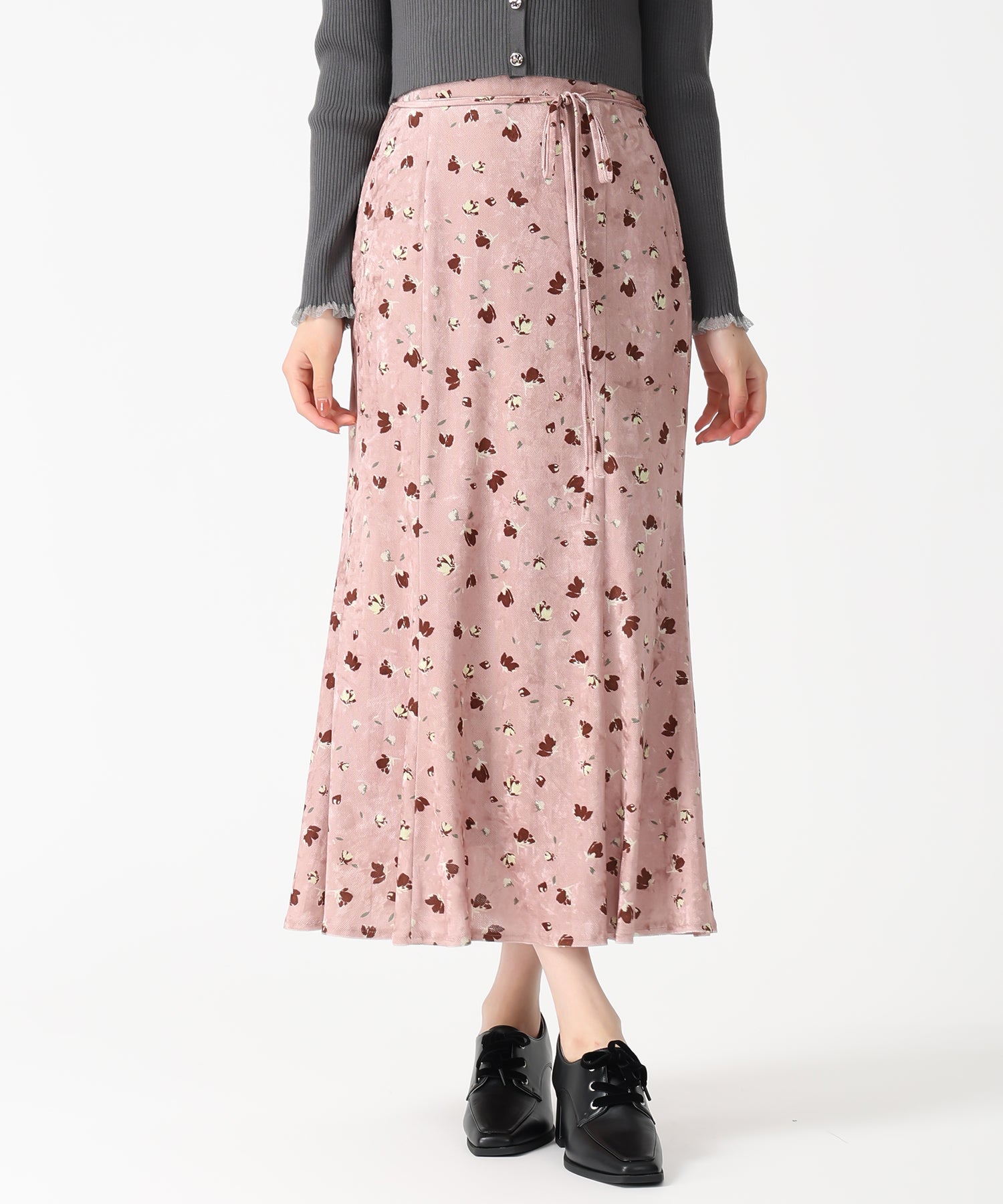 トランテアン ソン ドゥ モード 31 Sons de mode 2025秋冬新作 ベルベットフラワースカート TT537209 (PINK) PINK