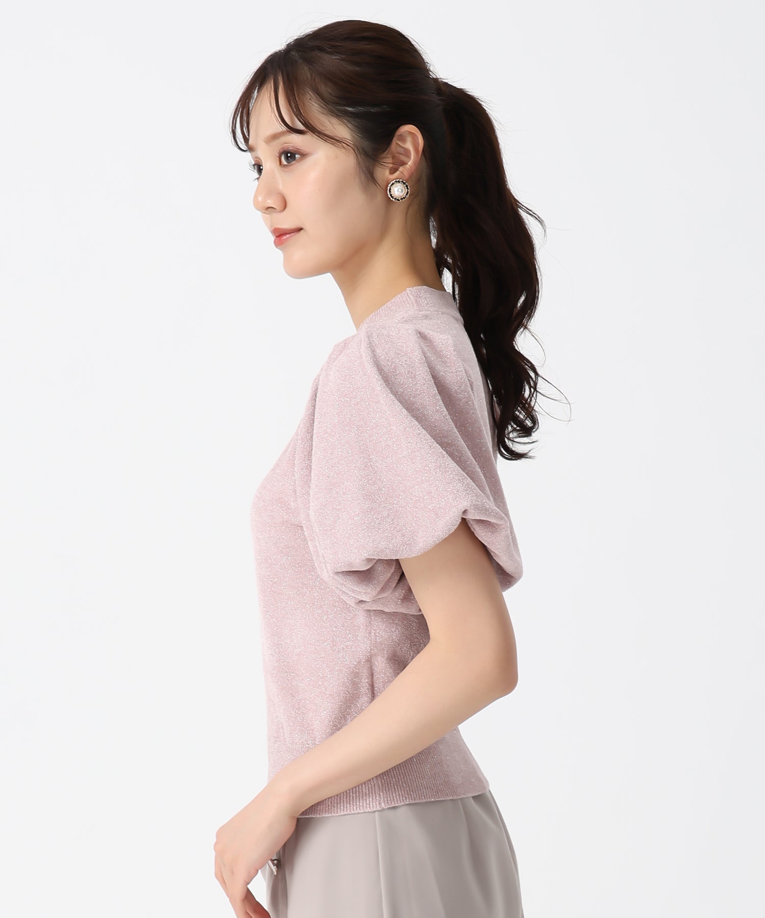 トランテアン ソン ドゥ モード 31 Sons de mode 2028秋冬新作 モール半袖ニット TT538308 (BROWN) BROWN