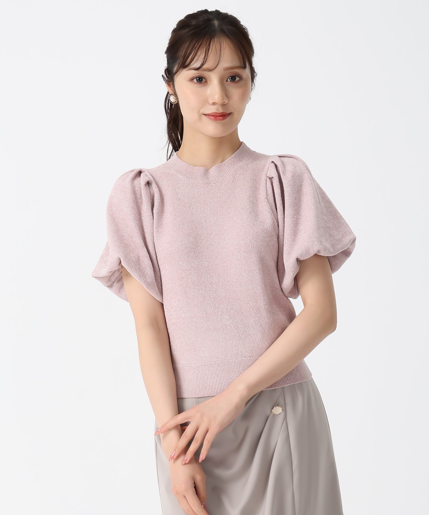 トランテアン ソン ドゥ モード 31 Sons de mode 2028秋冬新作 モール半袖ニット TT538308 (BROWN) BROWN