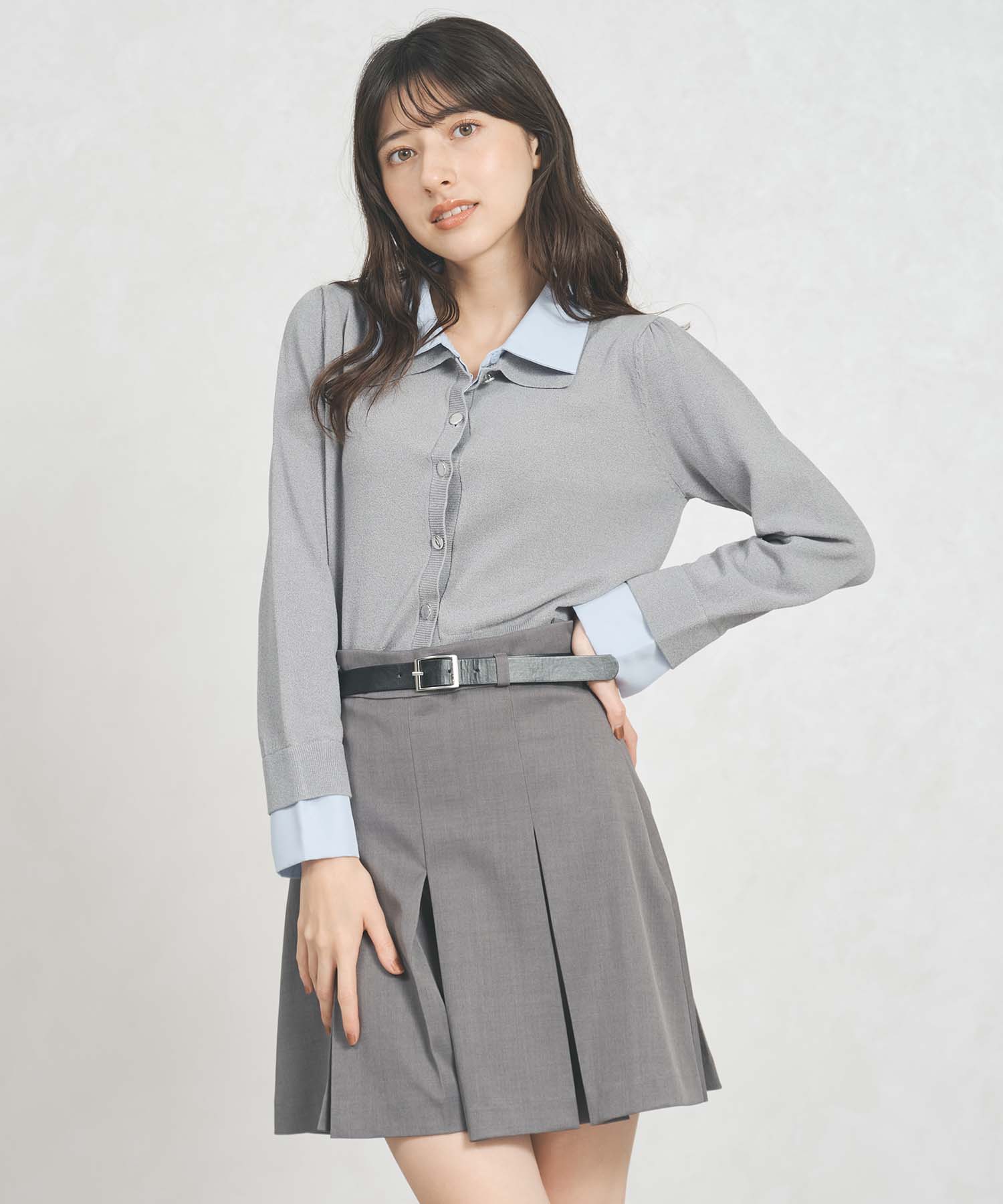 トランテアン ソン ドゥ モード 31 Sons de mode WEB限定 レイヤード衿付きニット TT558301 (GREY) GREY