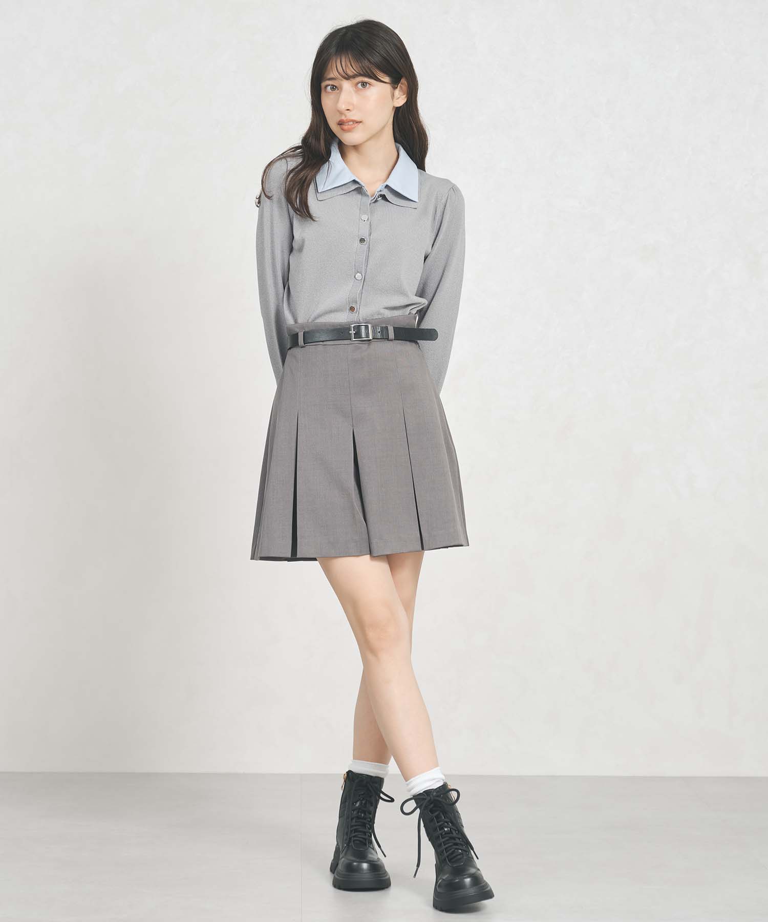 トランテアン ソン ドゥ モード 31 Sons de mode WEB限定 レイヤード衿付きニット TT558301 (GREY) GREY