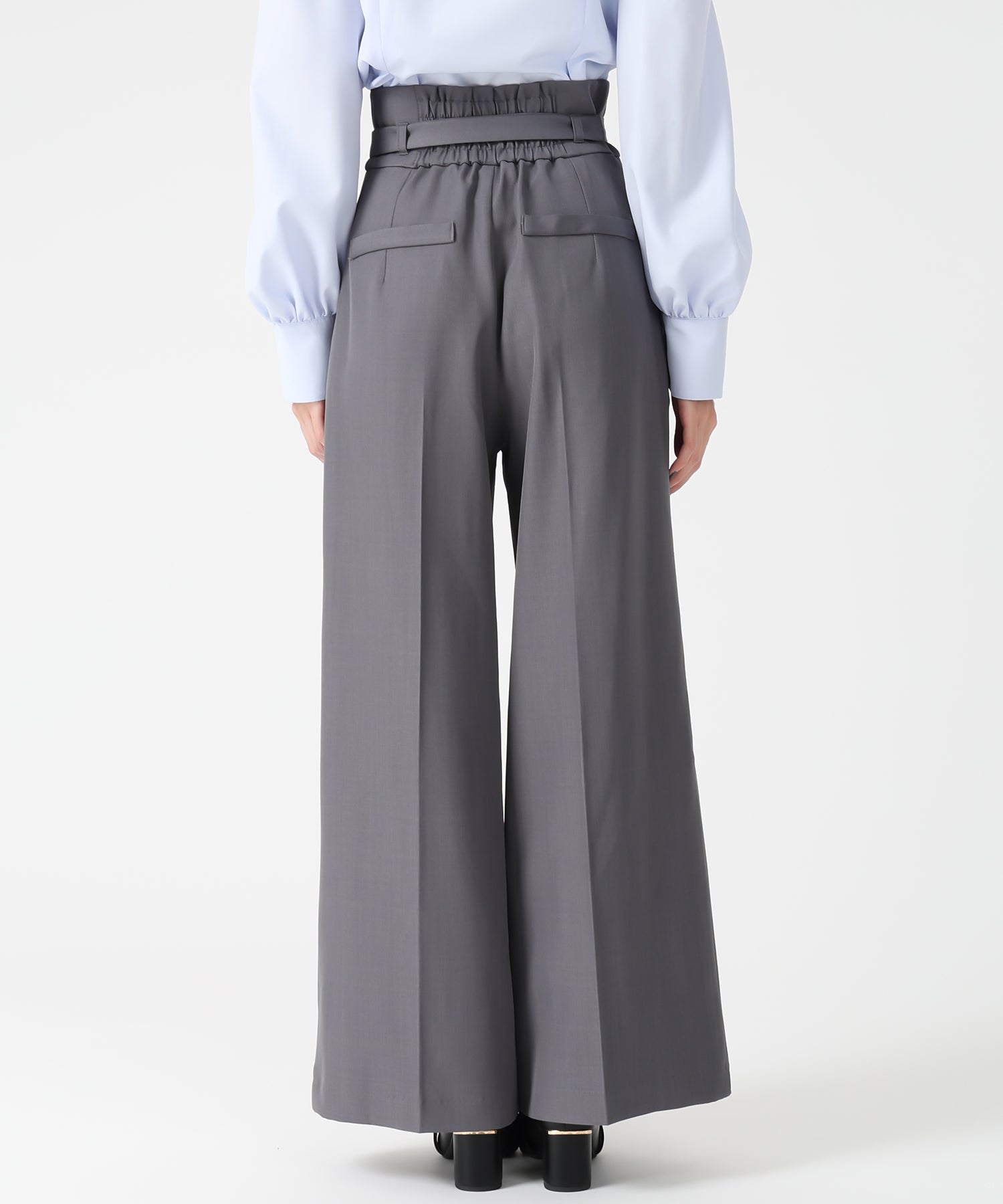 トランテアン ソン ドゥ モード 31 Sons de mode 2025秋冬新作 ベルト付きタックワイドパンツ TT547301 (GREY) GREY