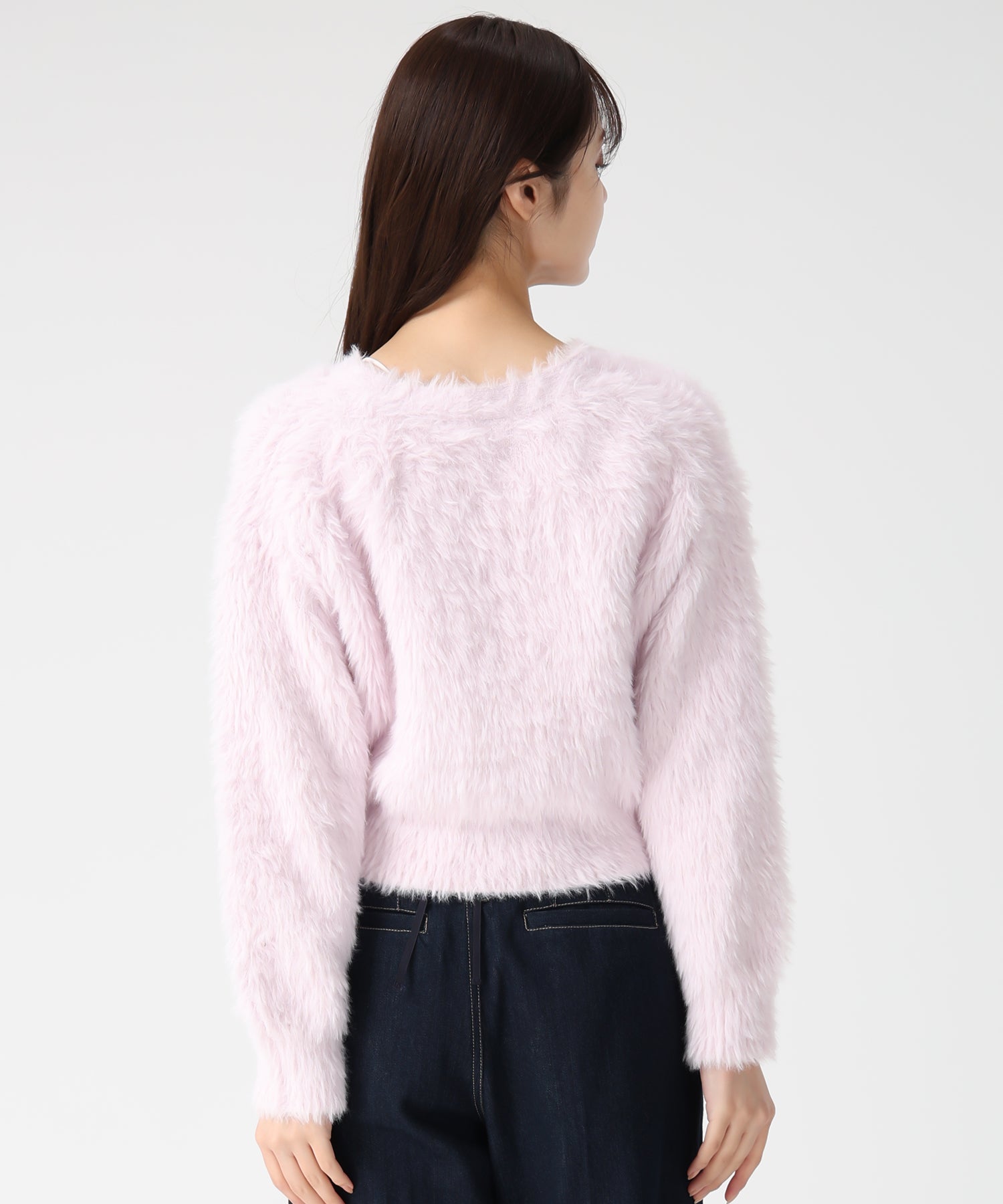 トランテアン ソン ドゥ モード 31 Sons de mode 2025秋冬新作 Vネックシャギーカーディガン TT548406 (L.BLUE) L.BLUE