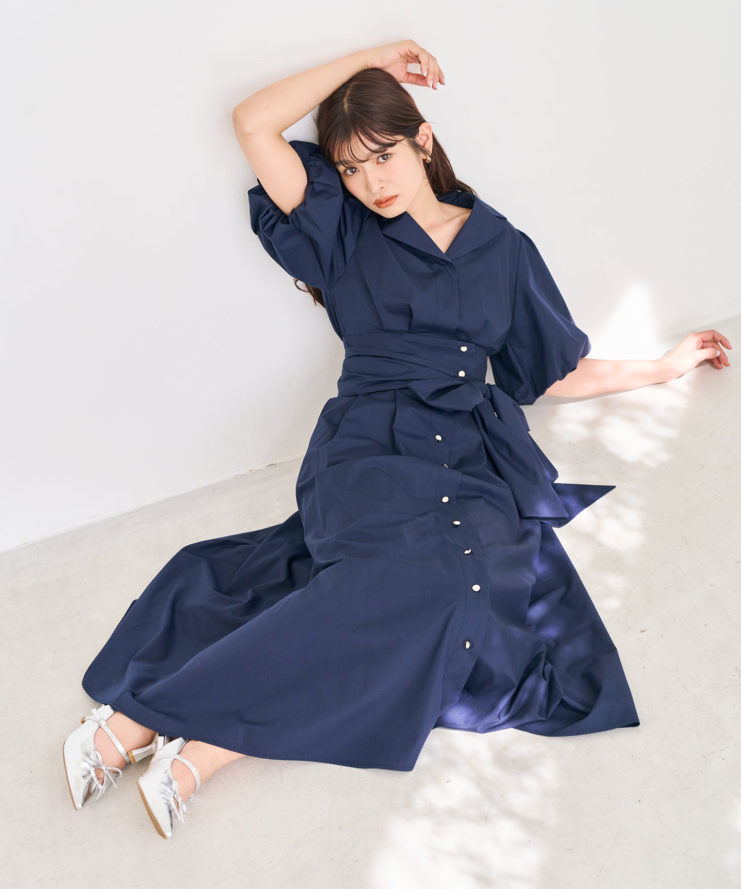 トランテアン ソン ドゥ モード 31 Sons de mode 2026春夏新作 パフスリーブシャツワンピース TT617402 (NAVY) NAVY