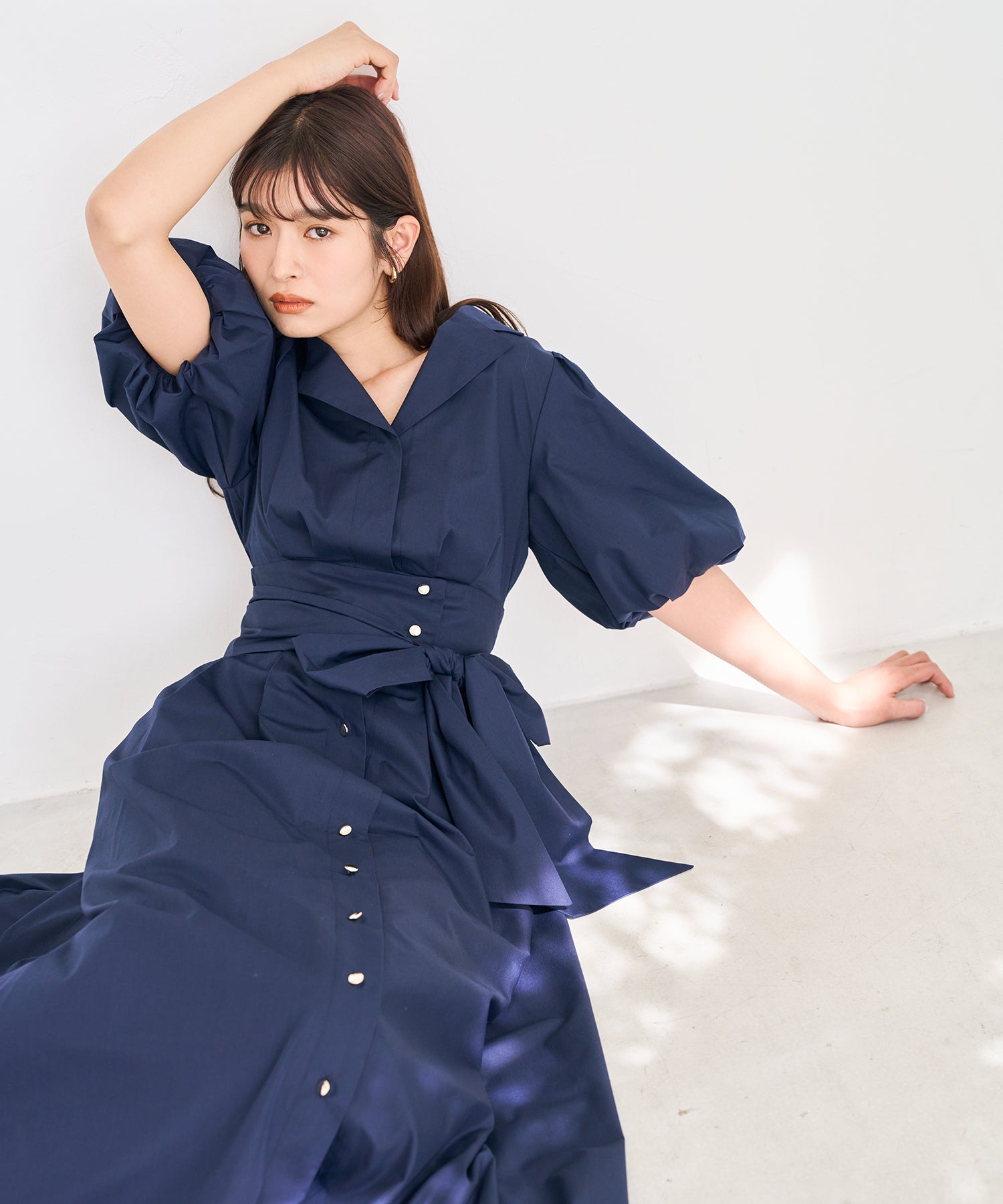 トランテアン ソン ドゥ モード 31 Sons de mode 2026春夏新作 パフスリーブシャツワンピース TT617402 （NAVY） NAVY