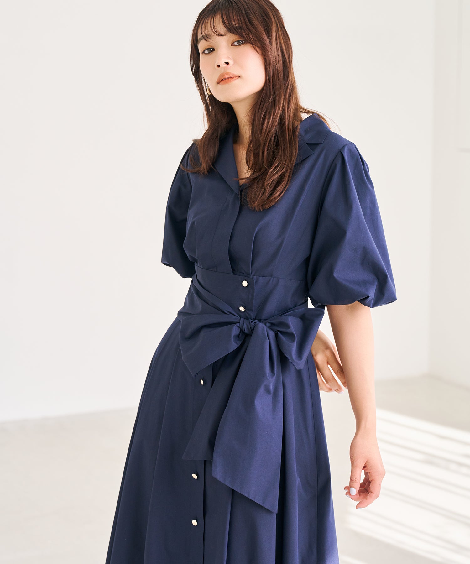トランテアン ソン ドゥ モード 31 Sons de mode 2026春夏新作 パフスリーブシャツワンピース TT617402 （NAVY） NAVY