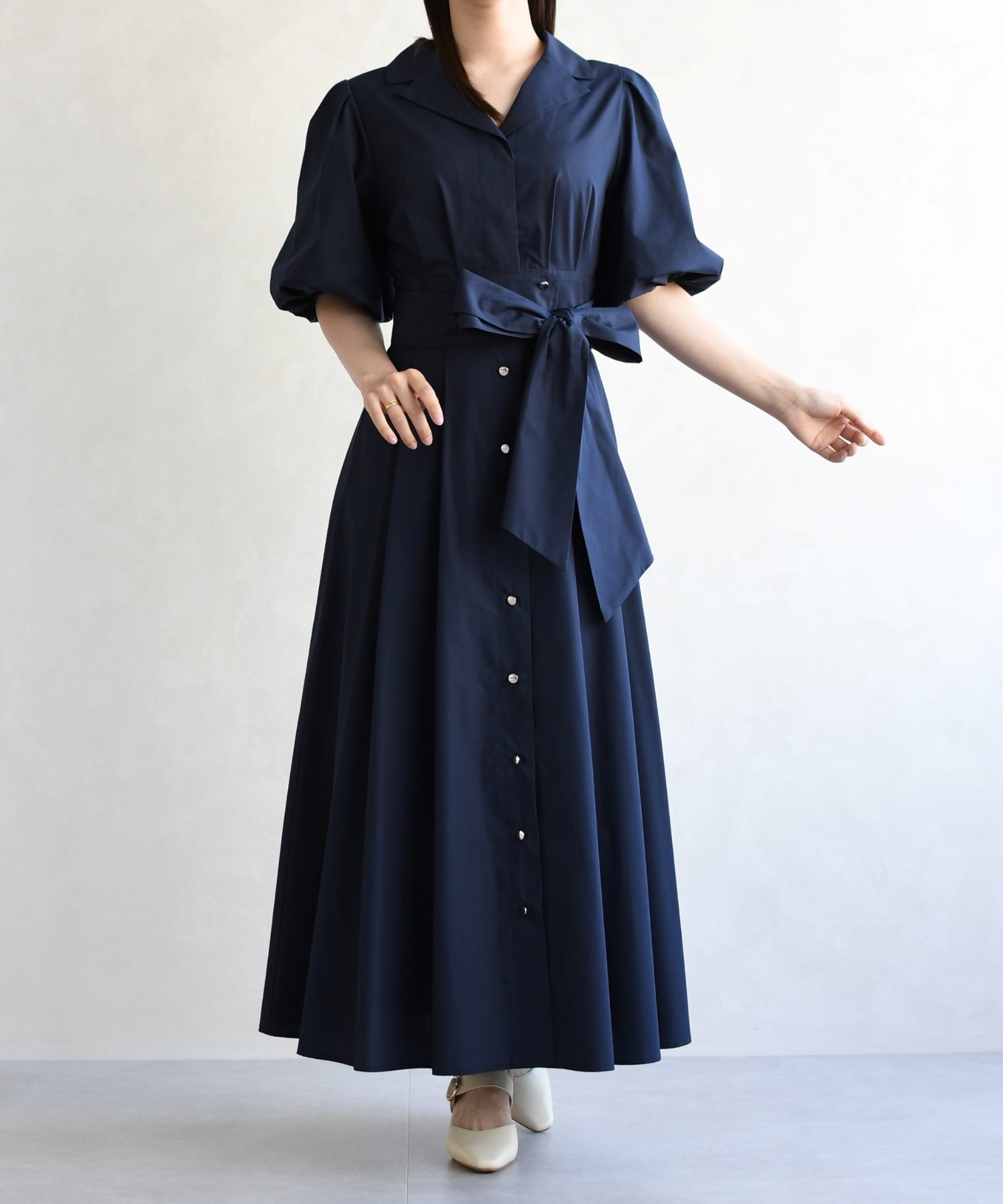 トランテアン ソン ドゥ モード 31 Sons de mode 2026春夏新作 パフスリーブシャツワンピース TT617402 (NAVY) NAVY