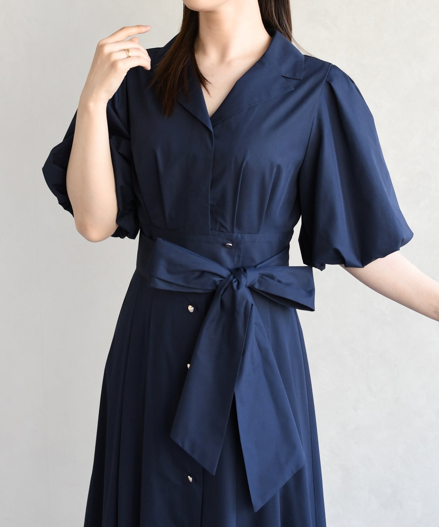 トランテアン ソン ドゥ モード 31 Sons de mode 2026春夏新作 パフスリーブシャツワンピース TT617402 （NAVY） NAVY