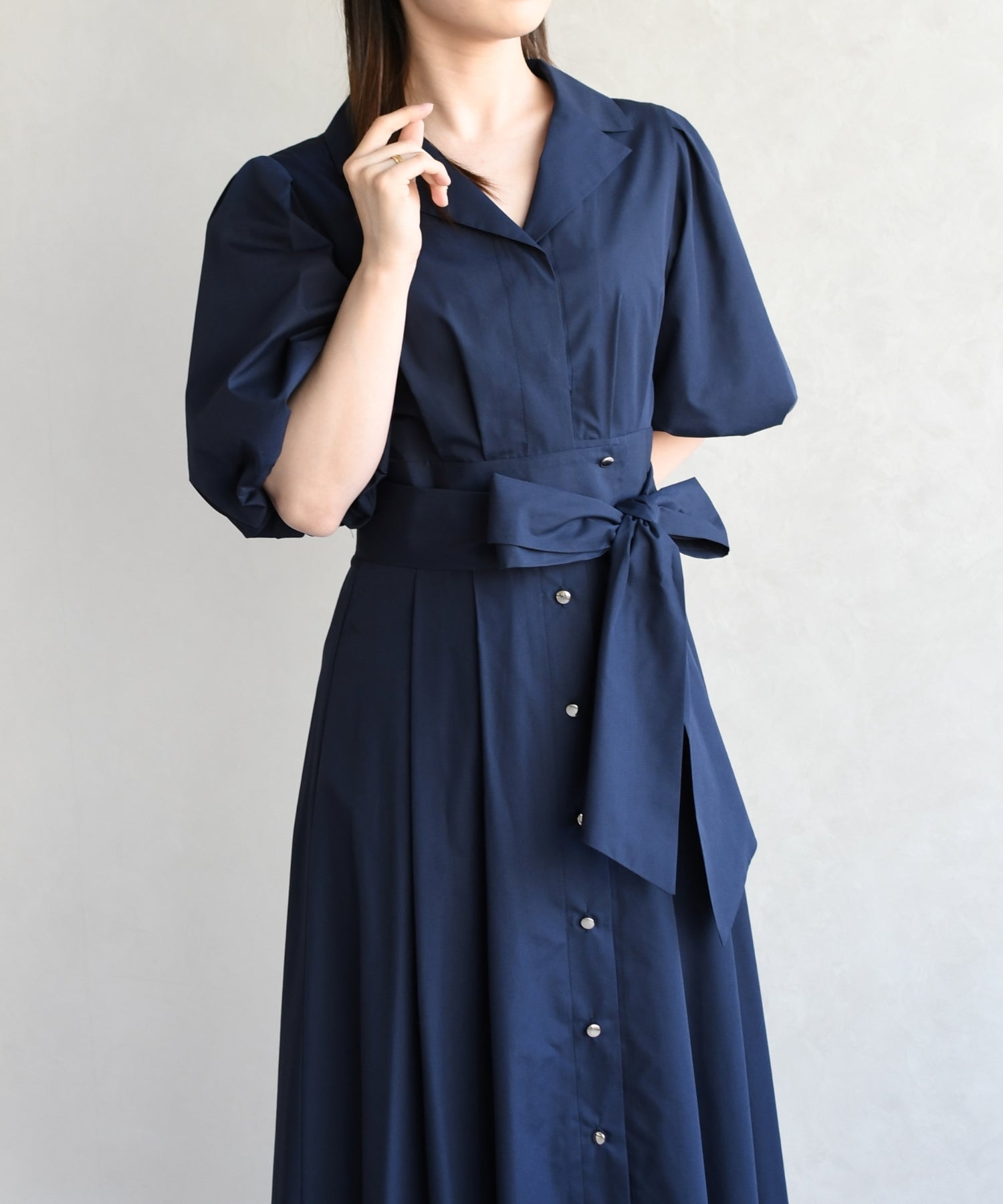 トランテアン ソン ドゥ モード 31 Sons de mode 2026春夏新作 パフスリーブシャツワンピース TT617402 （NAVY） NAVY