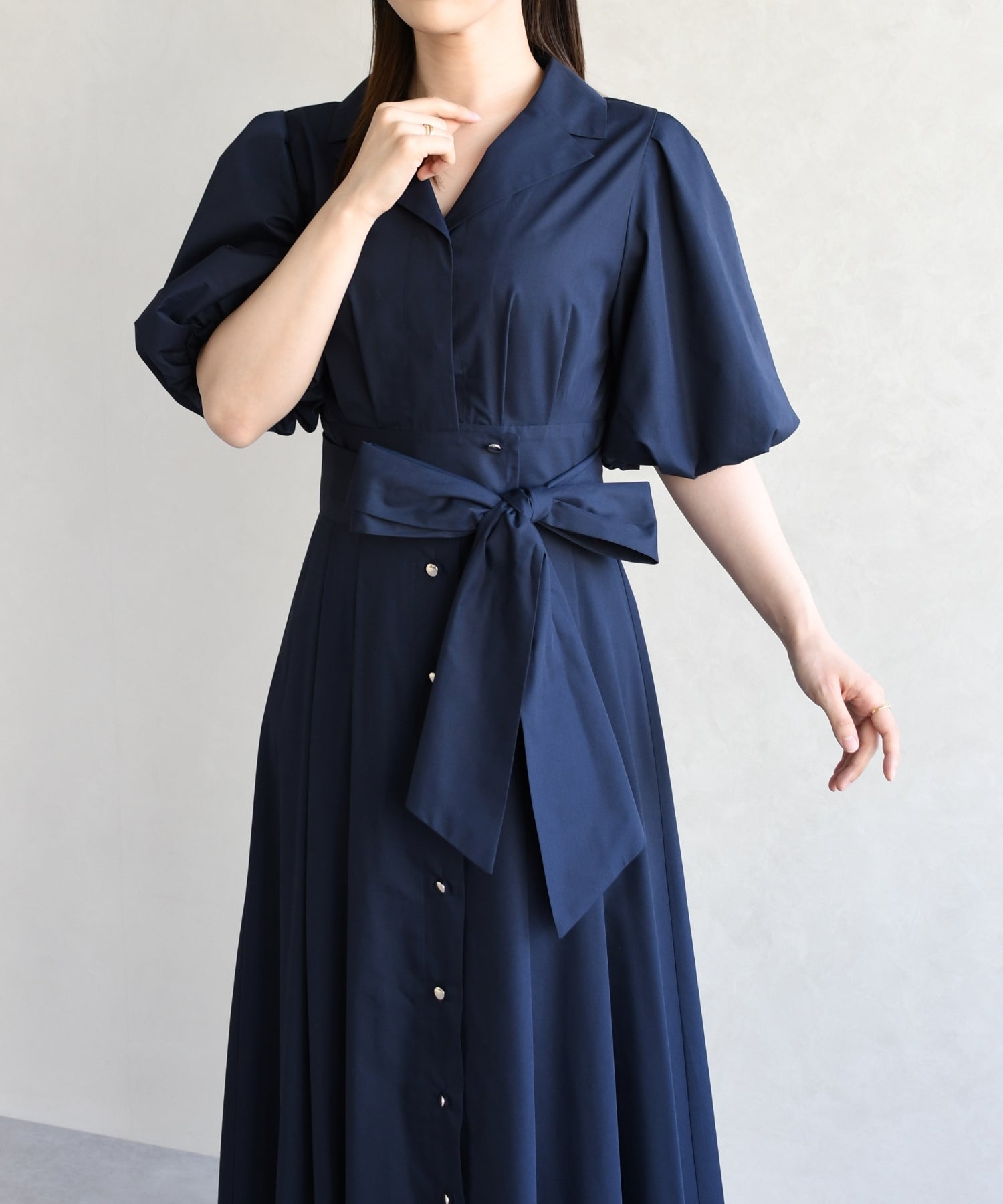 トランテアン ソン ドゥ モード 31 Sons de mode 2026春夏新作 パフスリーブシャツワンピース TT617402 （NAVY） NAVY