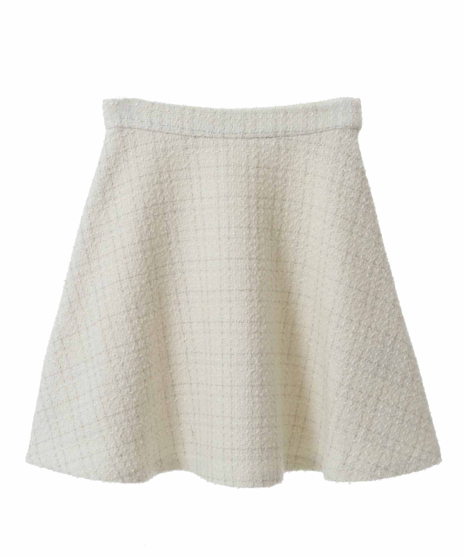 トランテアン ソン ドゥ モード 31 Sons de mode ツイードフレアミニスカート (オフホワイト) OFF-WHITE