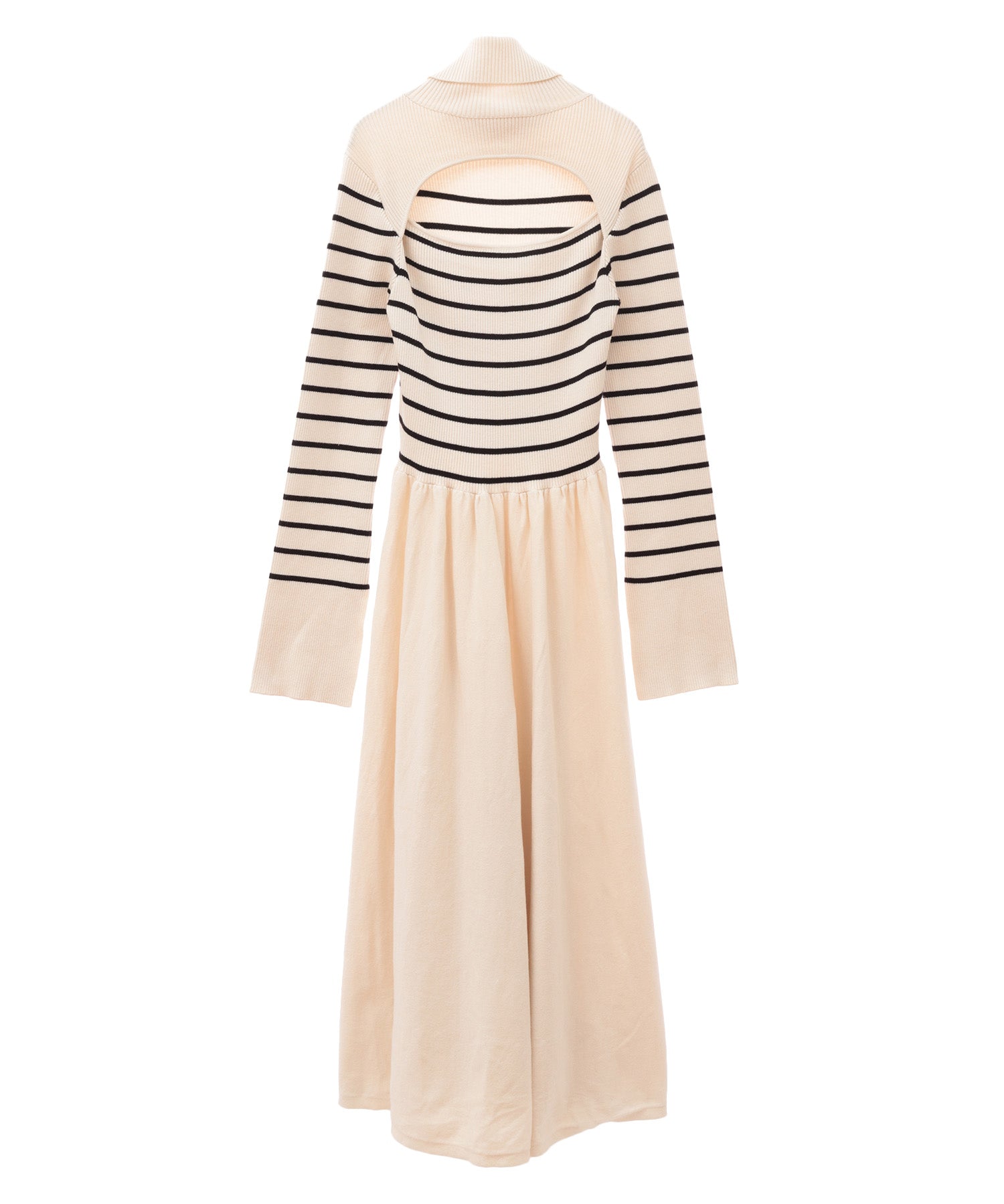 トランテアン ソン ドゥ モード 31 Sons de mode カットアウトリブニットワンピース (ボーダー) WHITE/BLACK