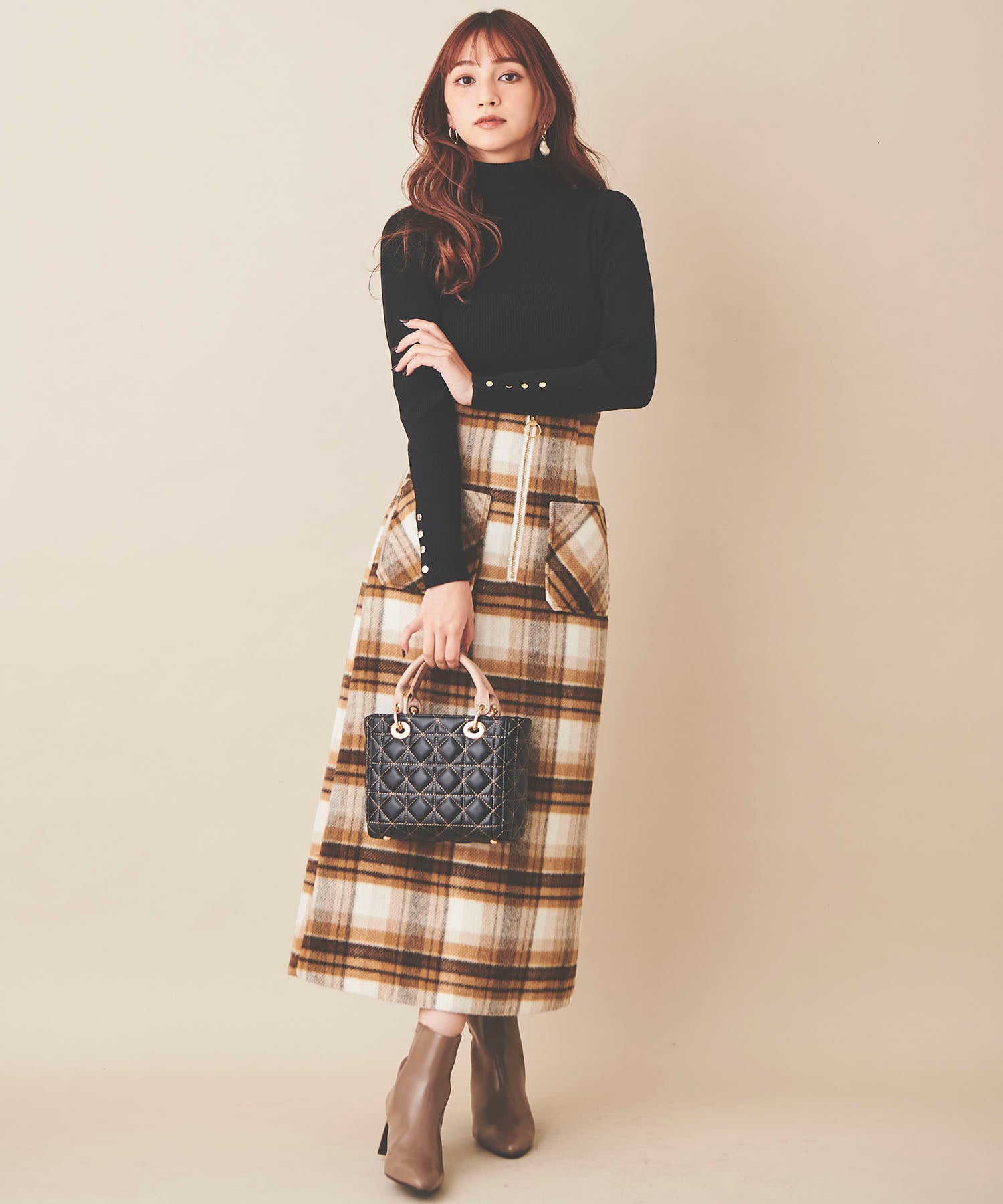 トランテアン ソン ドゥ モード 31 Sons de mode シャギーチェックスカート