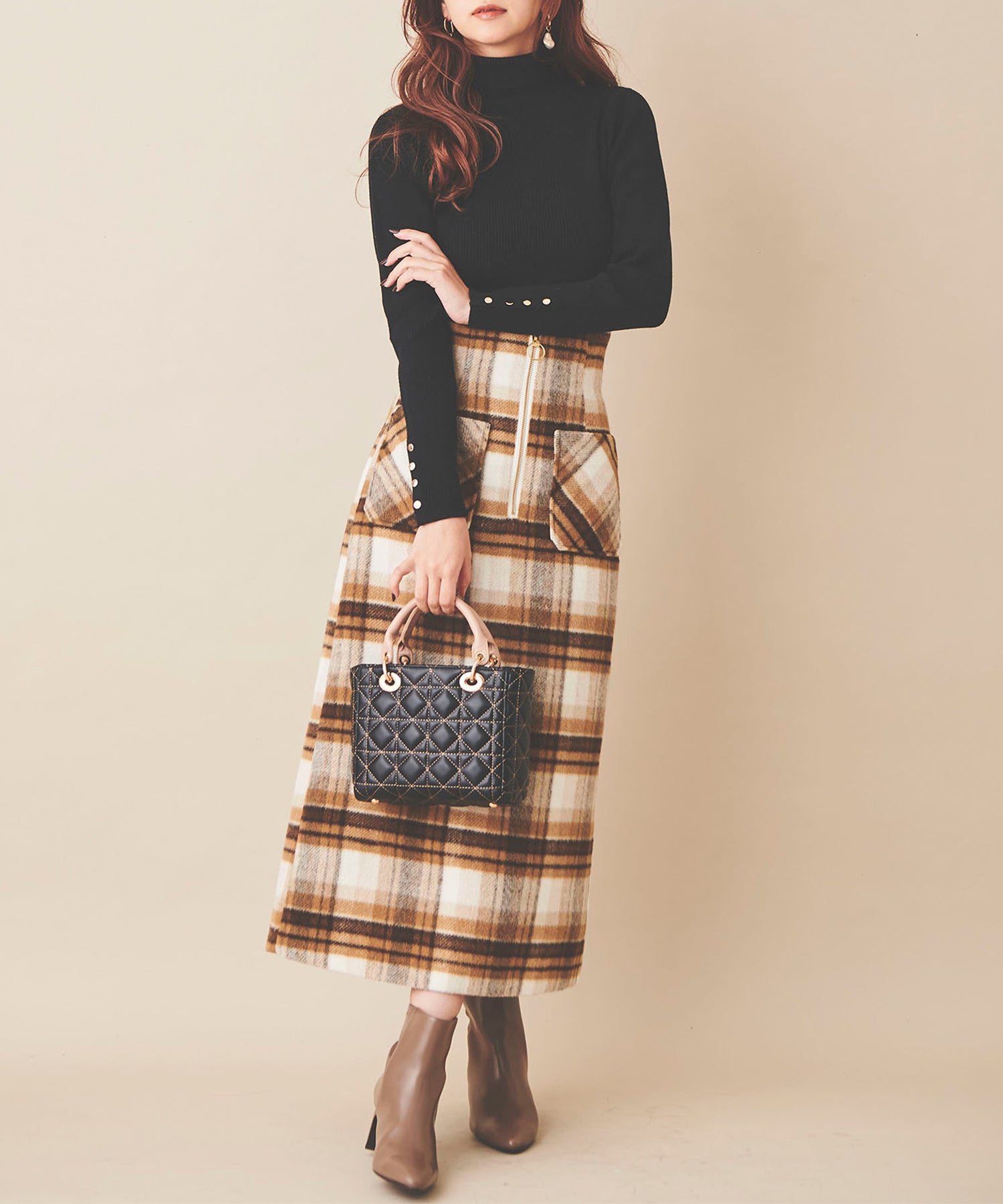 31 Sons de mode 31 Sons de mode shaggy check skirt