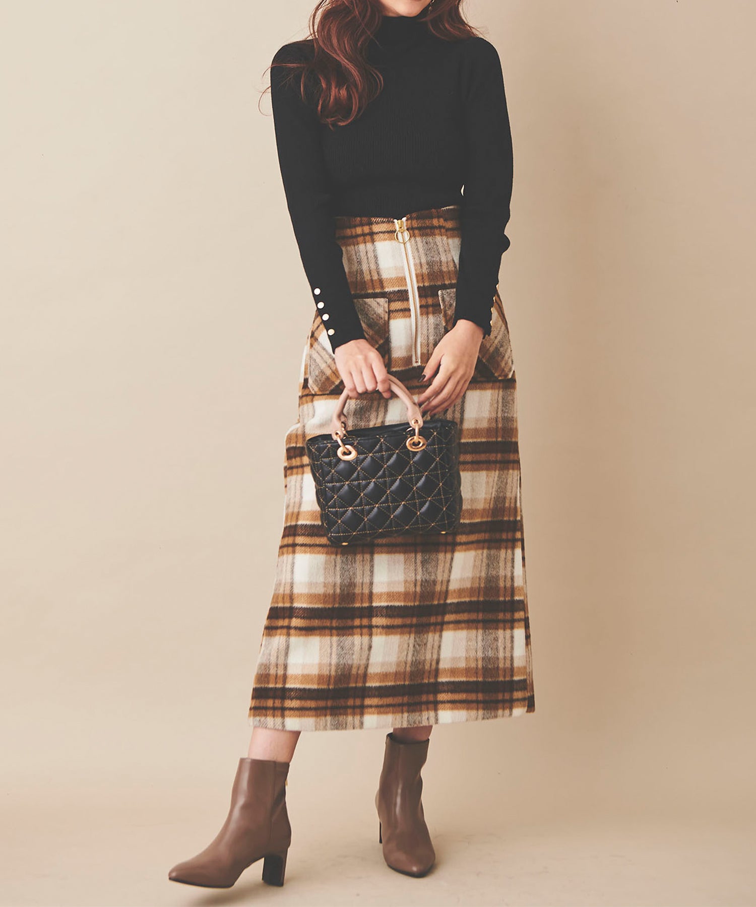 31 Sons de mode 31 Sons de mode shaggy check skirt